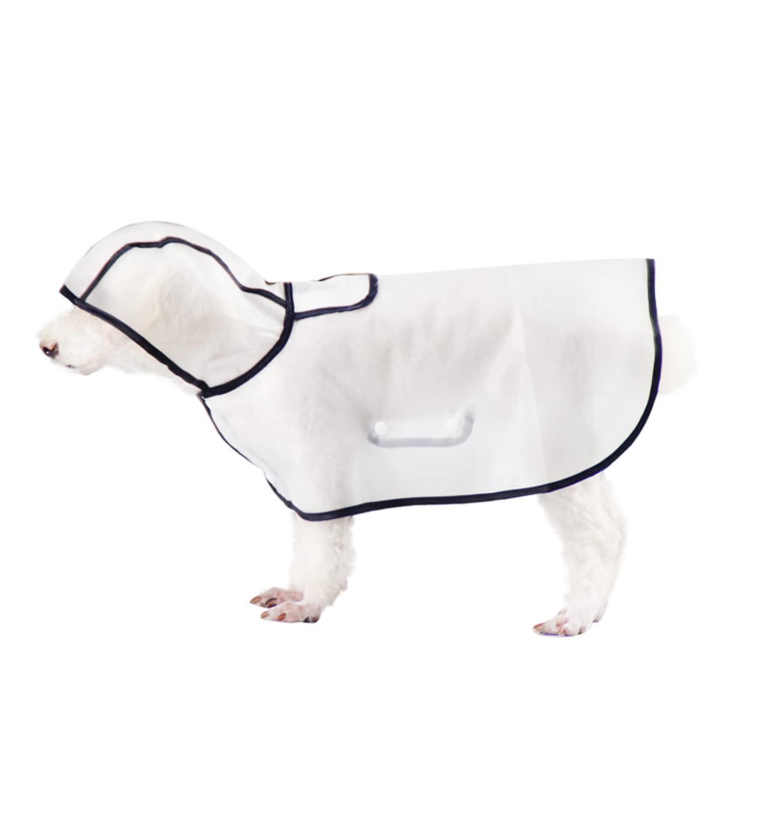 Lazyspace Hundred Coat - Transparent Waterproof Pet Rain Jacket for Small & Medium Dogs | Lightweight Doggy Rainwear in S White - Buy Online on GoSupps.com