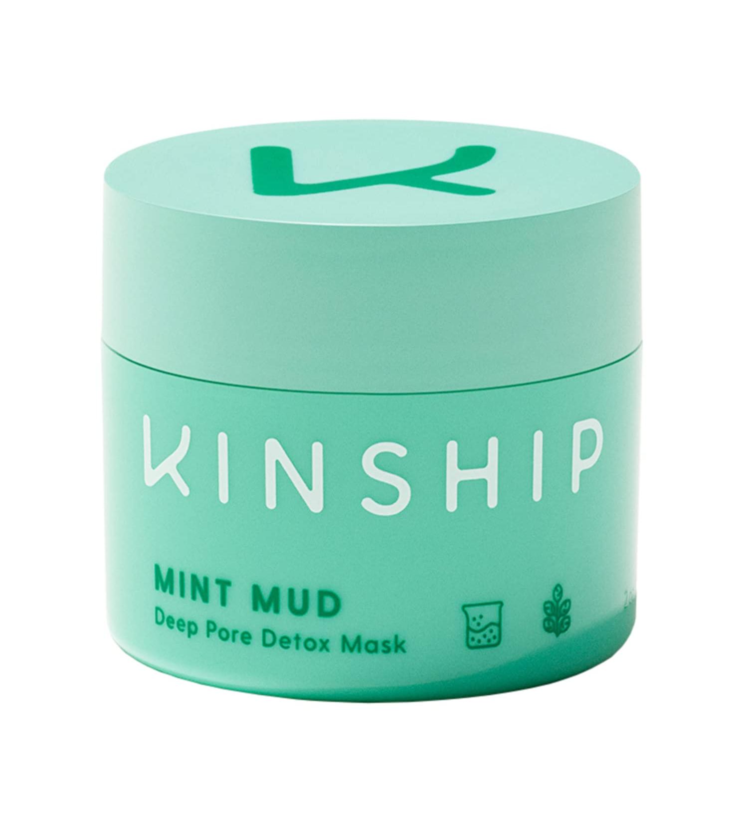 Kinship Mint Mud Deep Pore Detox Mask - 2 oz - Bentonite & Kaolin Clay with Lactic Acid - Balances Oil, Unclogs Pores, Improves Blemishes - Buy Online on GoSupps.com