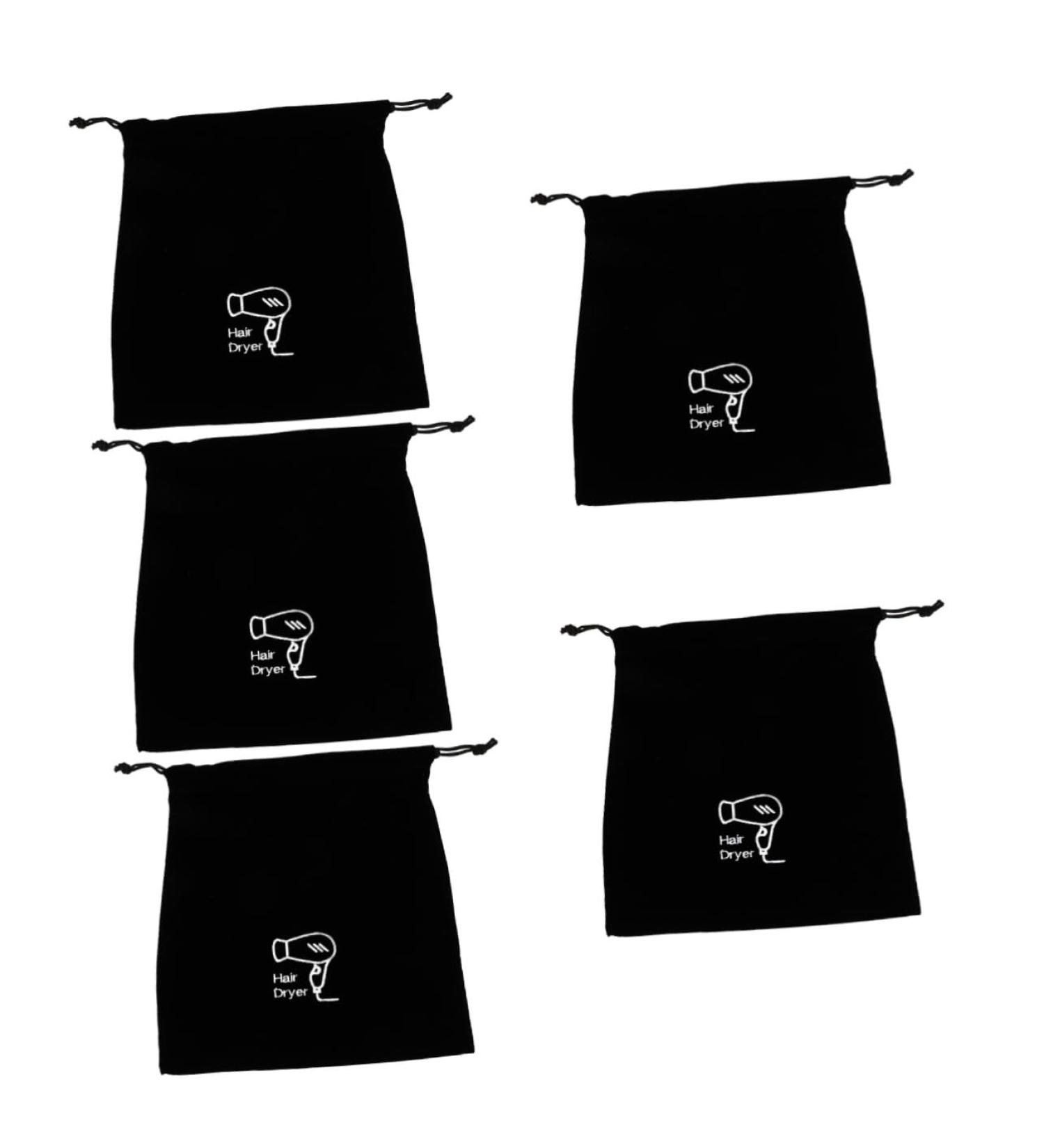 Healeved 5pcs Flannel Hair Dryer Hair Dryer for Traveling Travel Drawstring Hair Dryer Organizer Hair Dryer Travel Pouch Travel Makeup Blow Dryer Makeup Brush 26.00X23.00X0.50CMx5pcs Blackx5pcs - Buy Online on GoSupps.com