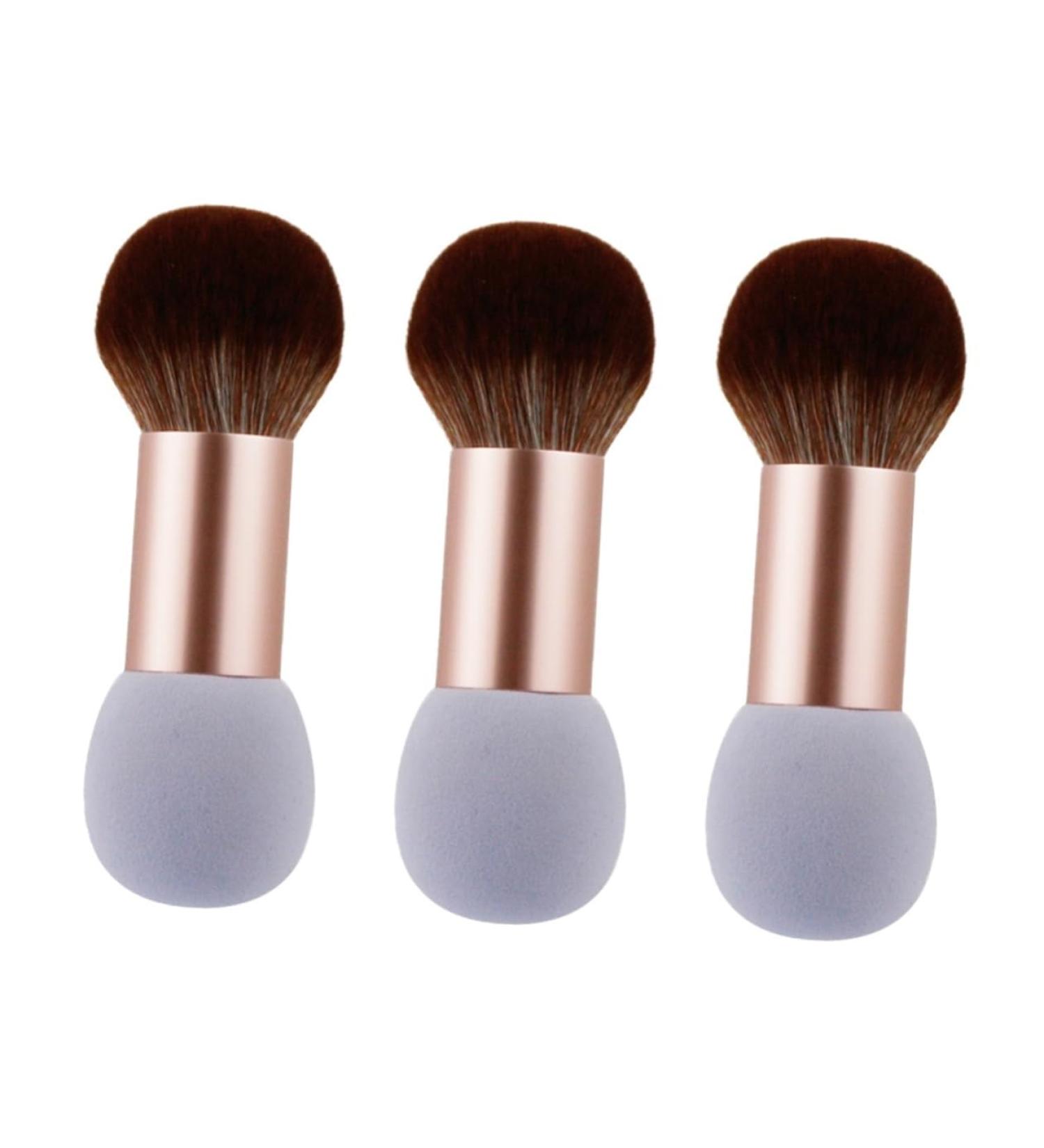 Set of 3 make-up make-up tools complexion brush loose powder brush brush for liquid foundation powder brush for loose powder make-up powder brush beauty products sponge wooden - Buy Online on GoSupps.com