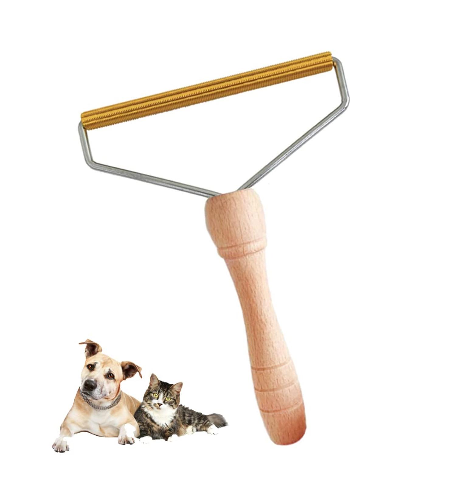 Amazeclick Pack of 1 Pet Hair Remover Wooden Dog Hair Remover Roller Resuable Lint Remover For Cats & Dogs Portable Fabric Shaver for Clothes Carpet & Rugs - Buy Online on GoSupps.com
