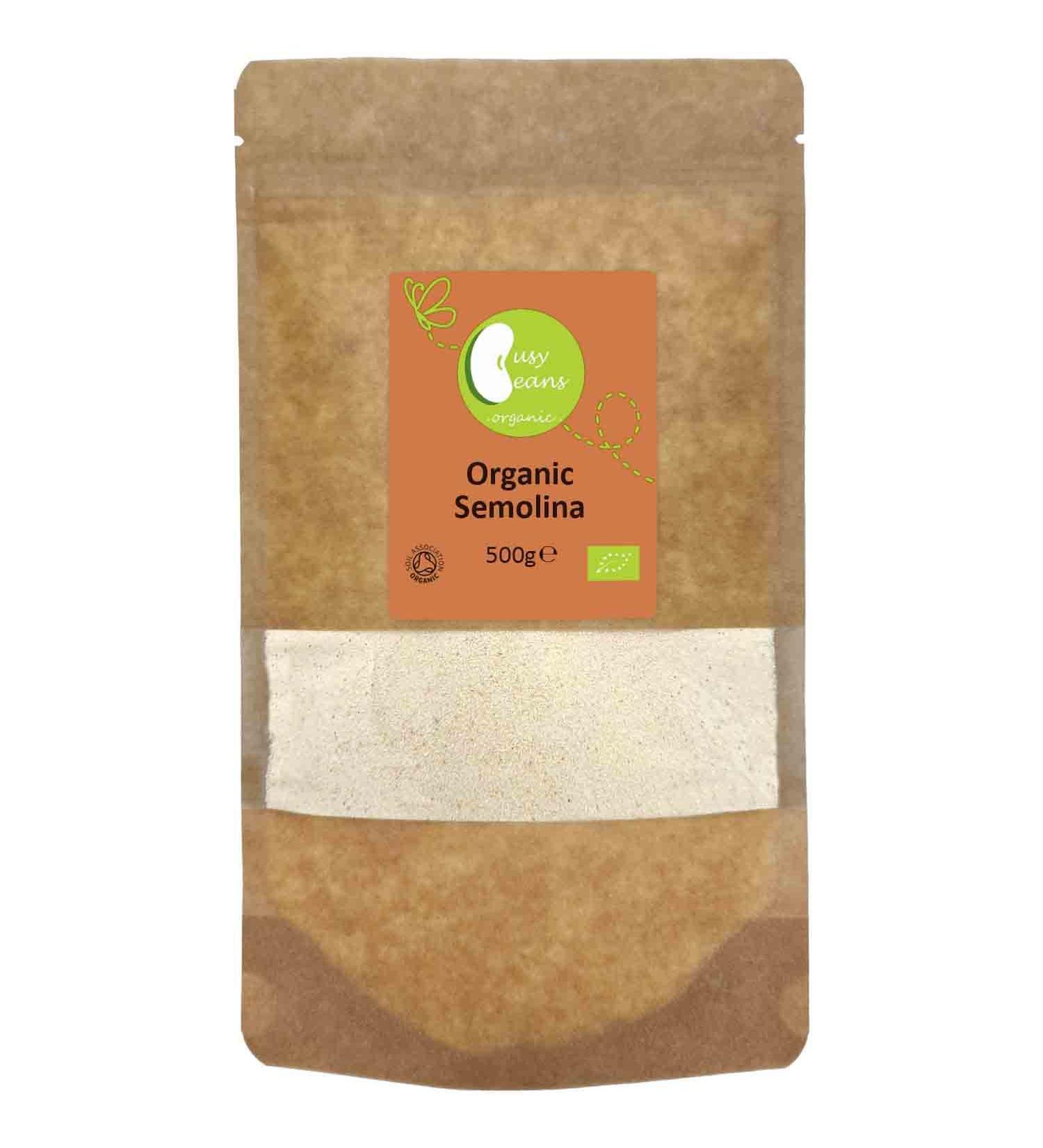 Organic Semolina - Certified Organic - by Busy Beans Organic (500g) - Buy Online on GoSupps.com