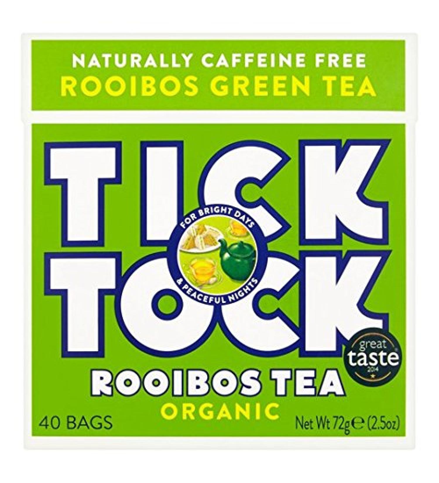 Tick Tock Organic Green Rooibos Teabags 40 per Pack