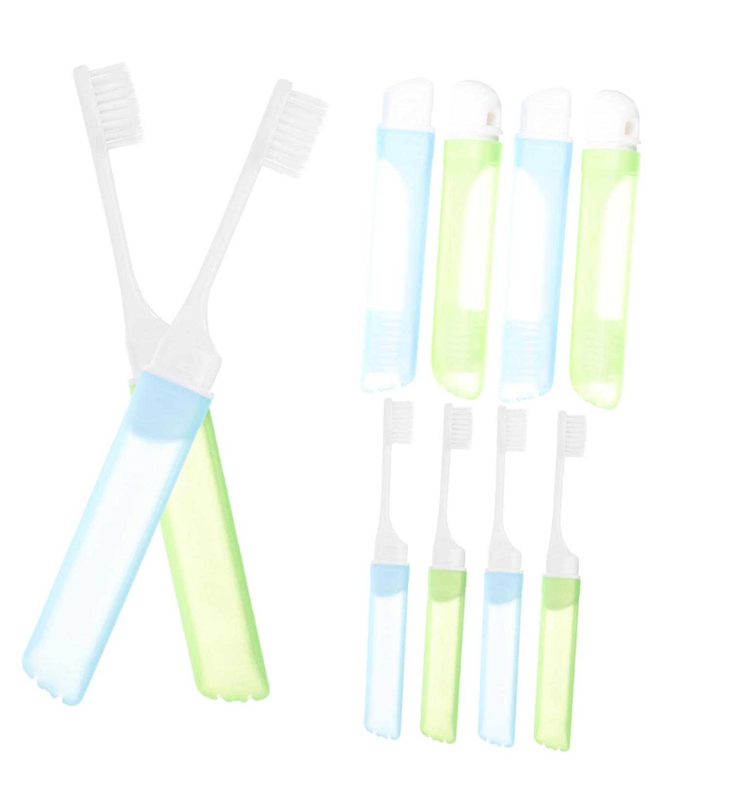 Buy Healeeved Portable Travel Toothbrush - Foldable & Collapsible Manual Toothbrush with Tongue Cleaner | 10-Pack Mini Soft Brush Accessories for International Shipping - Buy Online on GoSupps.com