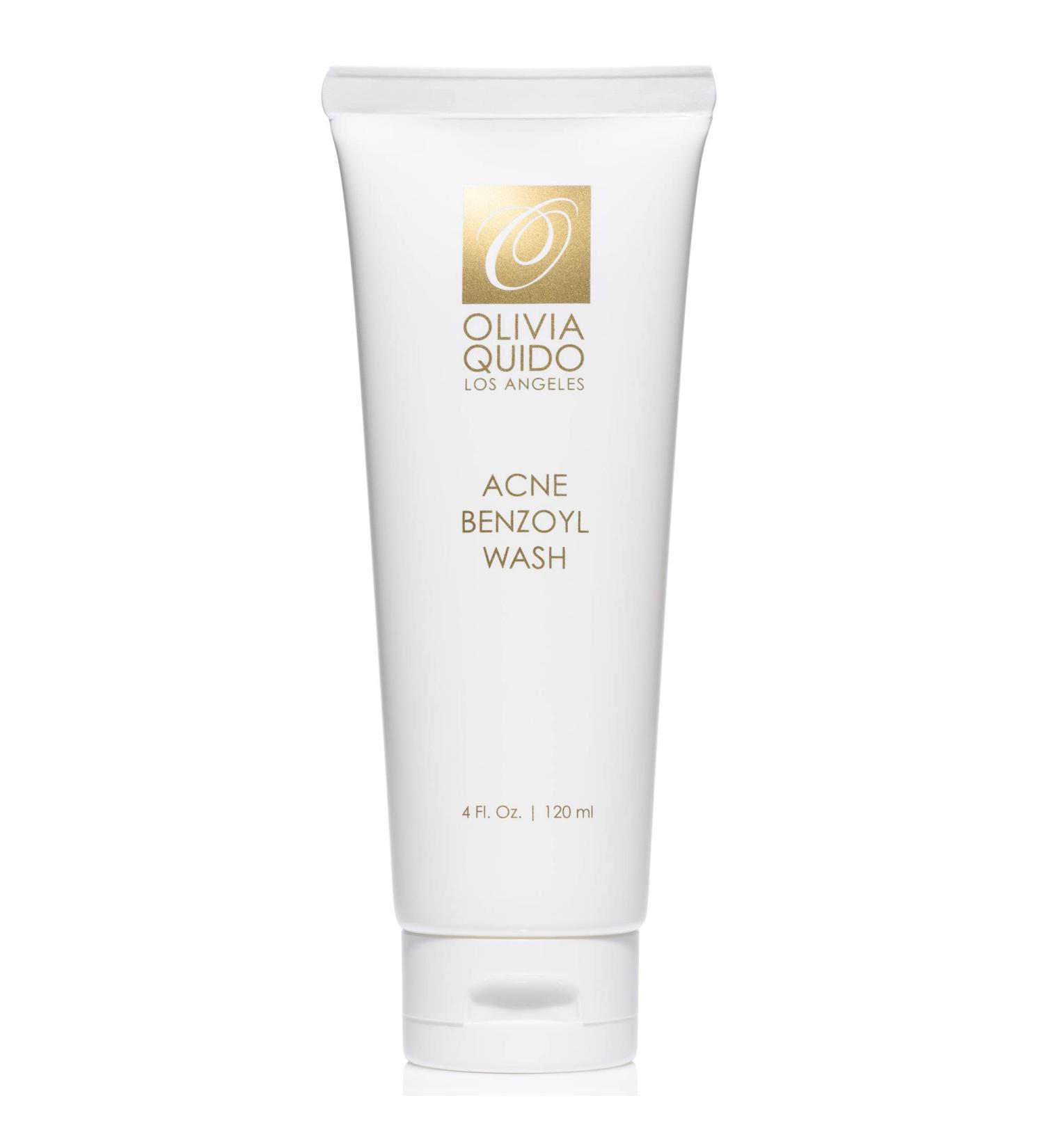 OLIVIA QUIDO Acne Benzoyl Wash 4oz | Effective Facial Cleanser for Acne-Prone Skin | 2.5% Benzoyl Peroxide & Hyaluronic Acid | Unisex Skincare Solution - Buy Online on GoSupps.com