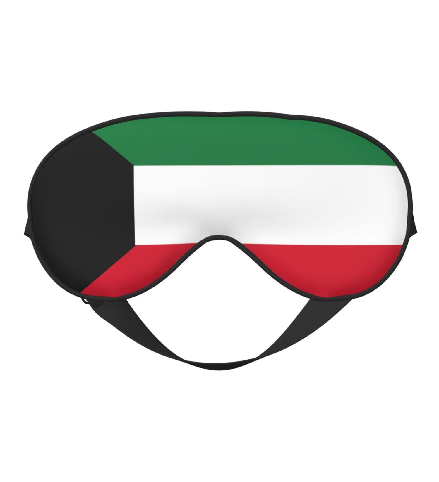 Kuwaiti Flag Print Silk Sleep Mask - Night Light Blocking Blindfold for Men & Women | Premium Eye Shade - Buy Online on GoSupps.com