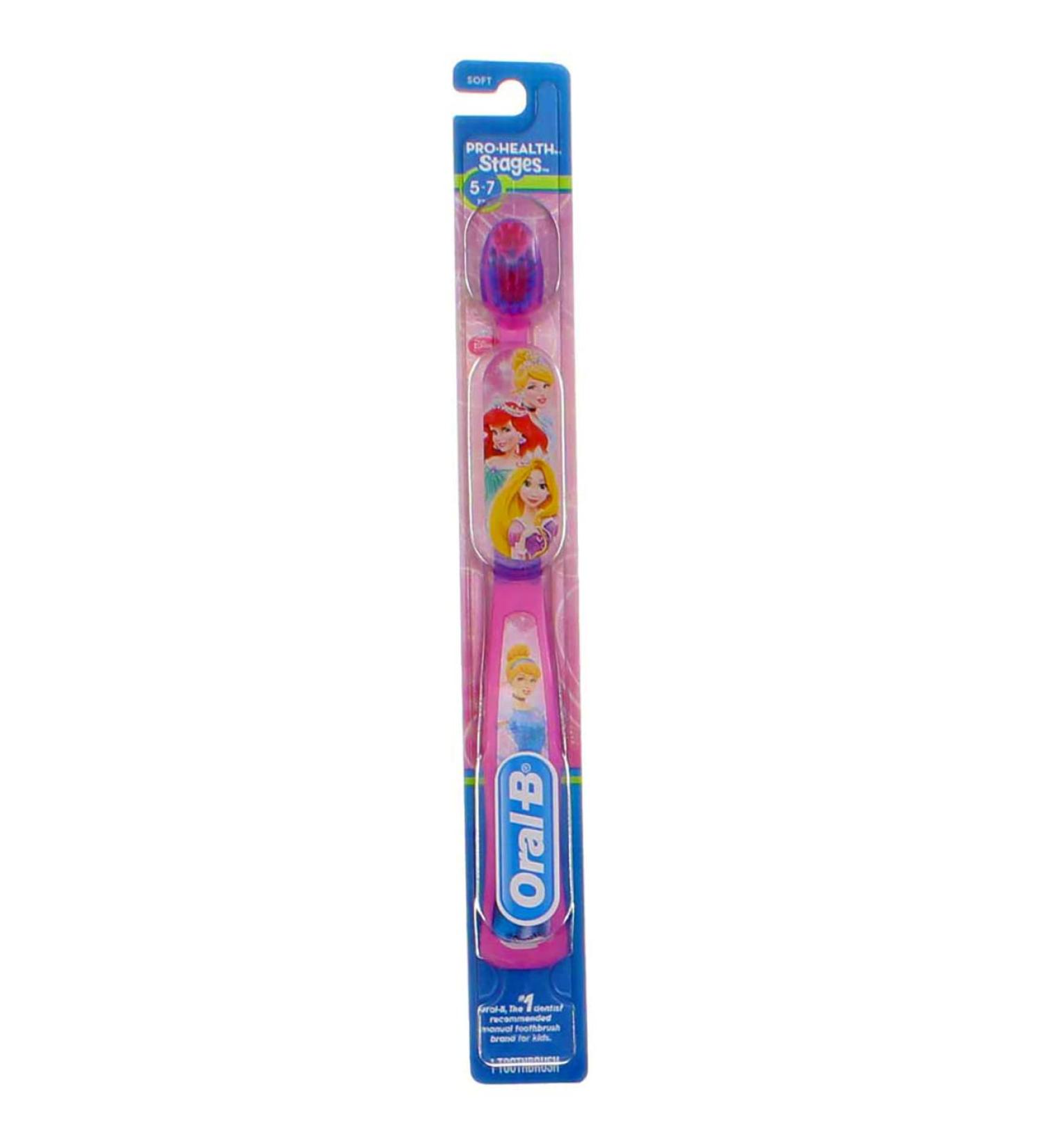 Oral-B Pro-Health Kids Stages Disney Princess Toothbrush - Pack of 2 | Kids' Favorite Characters | Gentle on Teeth & Gums - Buy Online on GoSupps.com