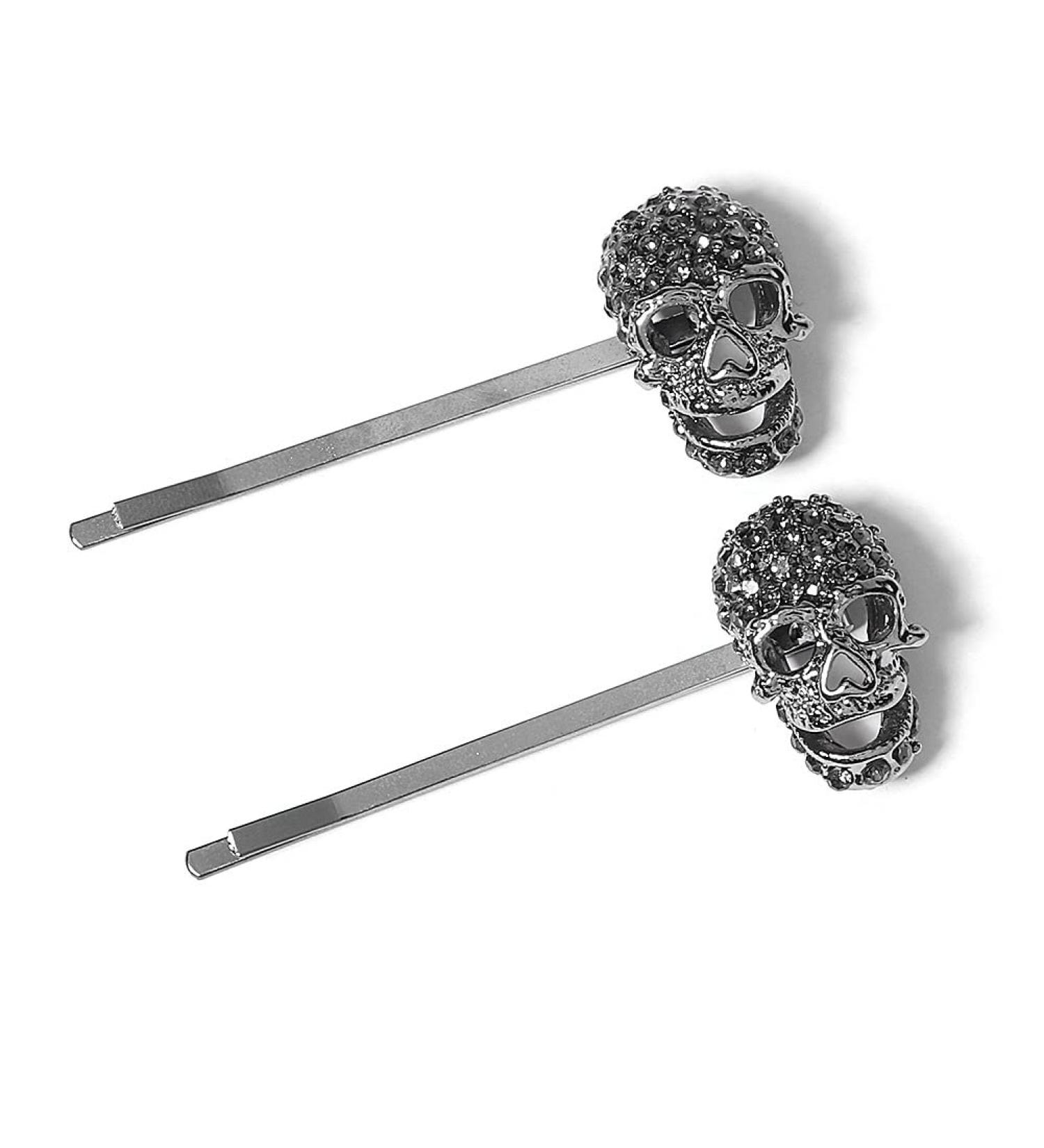 Xerling Halloween Black Skull Bobby Pins - Retro Rhinestone Hair Clips for Girls and Women - Buy Online on GoSupps.com
