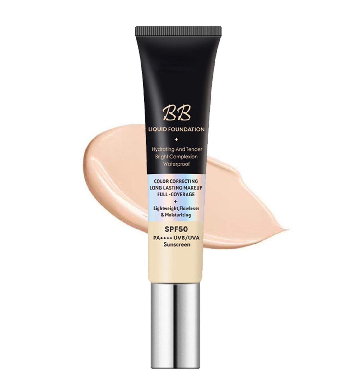 ARCHIDATE BB Cream with SPF 50 Waterproof Long Lasting Full Coverage Fine Line Redness and Dark Circles Hide Pores Evens Skin Tone Lightweight Hydrating BB Cream for All Skin Types (Natural) - Buy Online on GoSupps.com