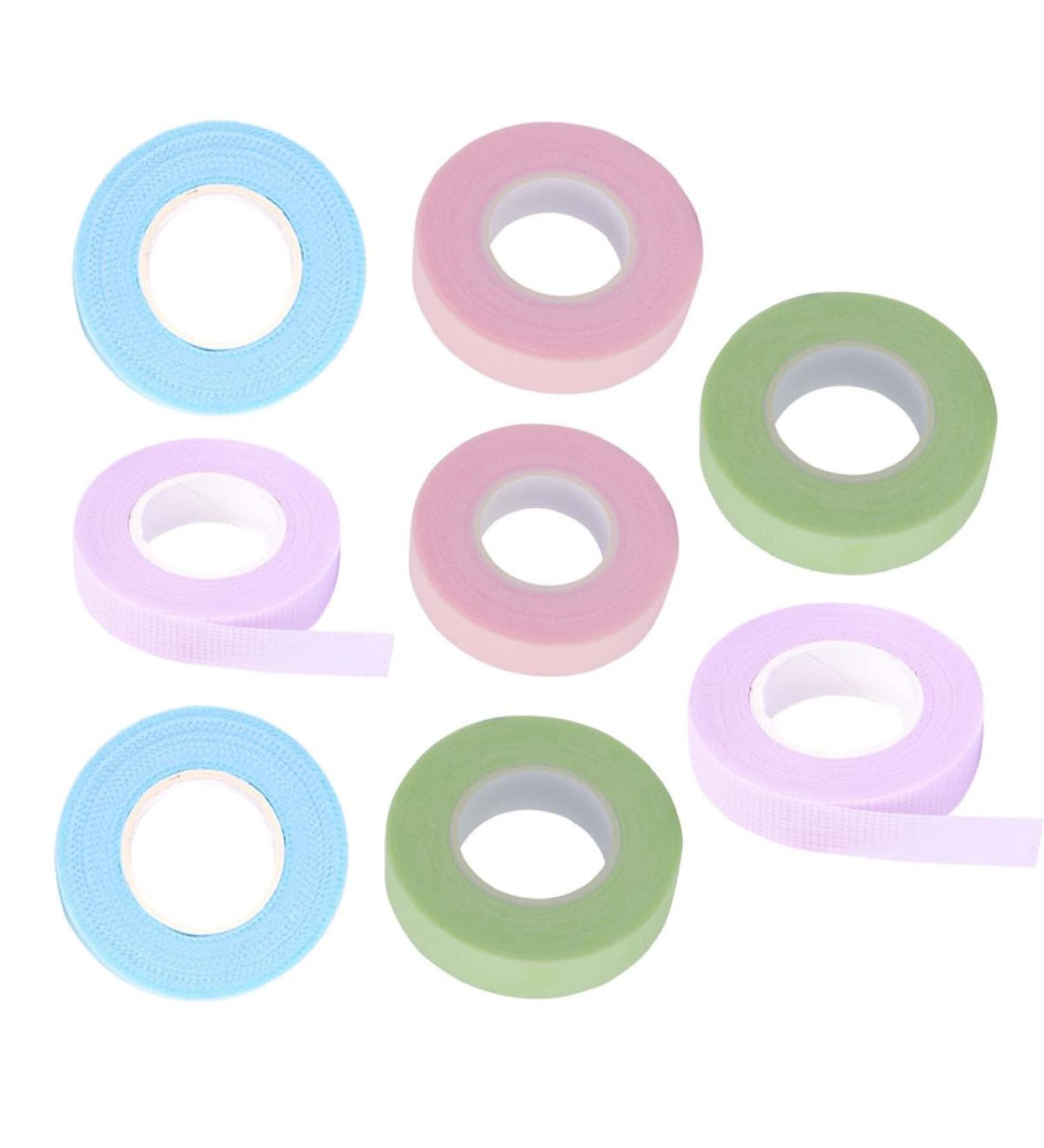 FRCOLOR 8rolls Tape Fabric Facial Tape Adhesive Fabric Tapes White Gaffers Tape White Gaffer Tape Adhesive Tape Lashes Tool Foam Lash Tape Cotton Swab Eyelash Cotton Stem 5.1x5.1cm Assorted Color - Buy Online on GoSupps.com