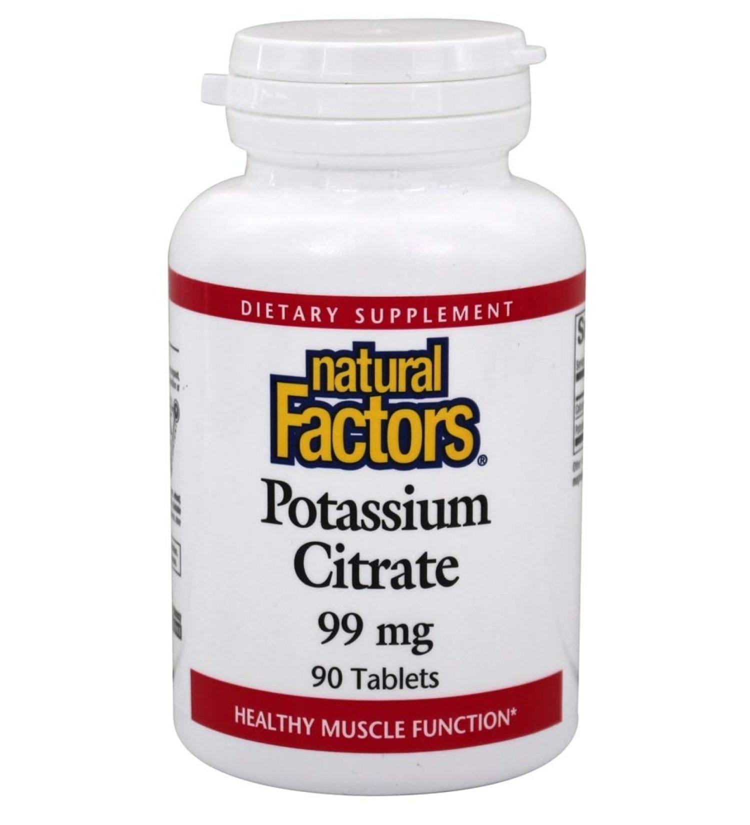 Natural Factors Potassium Citrate 99 mg | Supports Heart & Muscle Health | 90 Tablets - Buy Online on GoSupps.com