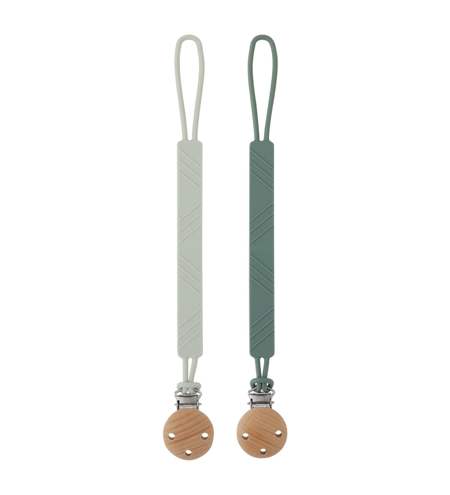 Silicone Pacifier Clip Holder for Baby Boy and Girl - BPA Free - Fits Most Pacifier Teethers & Toys - Hunter Green+Misty Jade - Buy Online on GoSupps.com