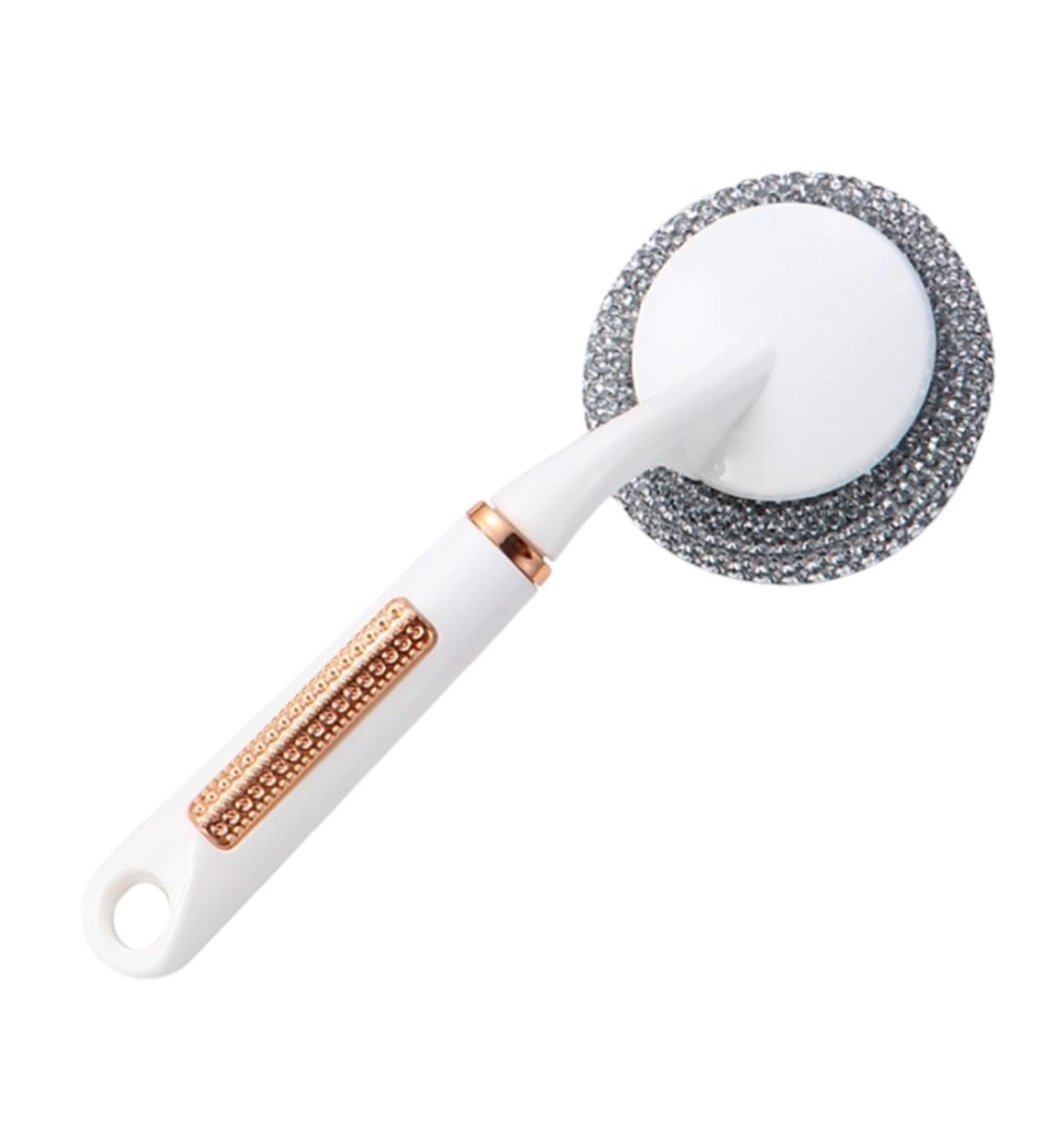 Shakven Stainless Steel Dish Scrubber Brush Stainless Steel Bristles Dish Scrub | Reusable Tile Cleaning Scrubber Brush for Countertops Cutting Boards Dishes White B - Buy Online on GoSupps.com
