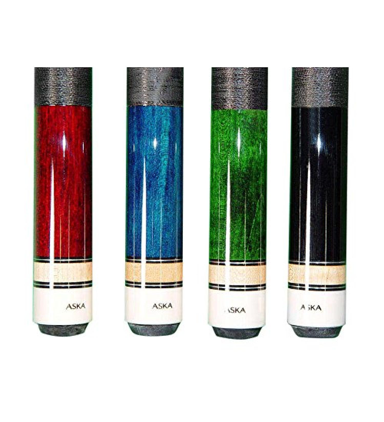 Aska L2 Billiard Pool Cue Sticks Set - 58 Hard Rock Canadian Maple - 5/16x18 Joint - 13mm Hard Tip - Mixed Weights (Set of 4) - Buy Online on GoSupps.com