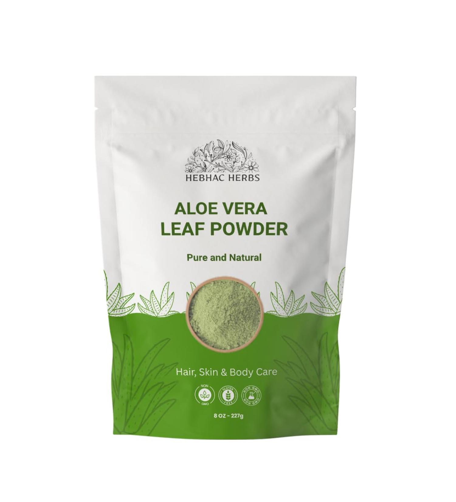 Hebhac Herbs Aloe Vera Powder Organic 227g (8oz) Aloe Vera Powder for Hair & Face | Aloe Barbadensis | AloeVera, Natural Hair & Skincare, Moisturizer, Herbal Cosmetics, Supports Immune System (8 oz) - Buy Online on GoSupps.com