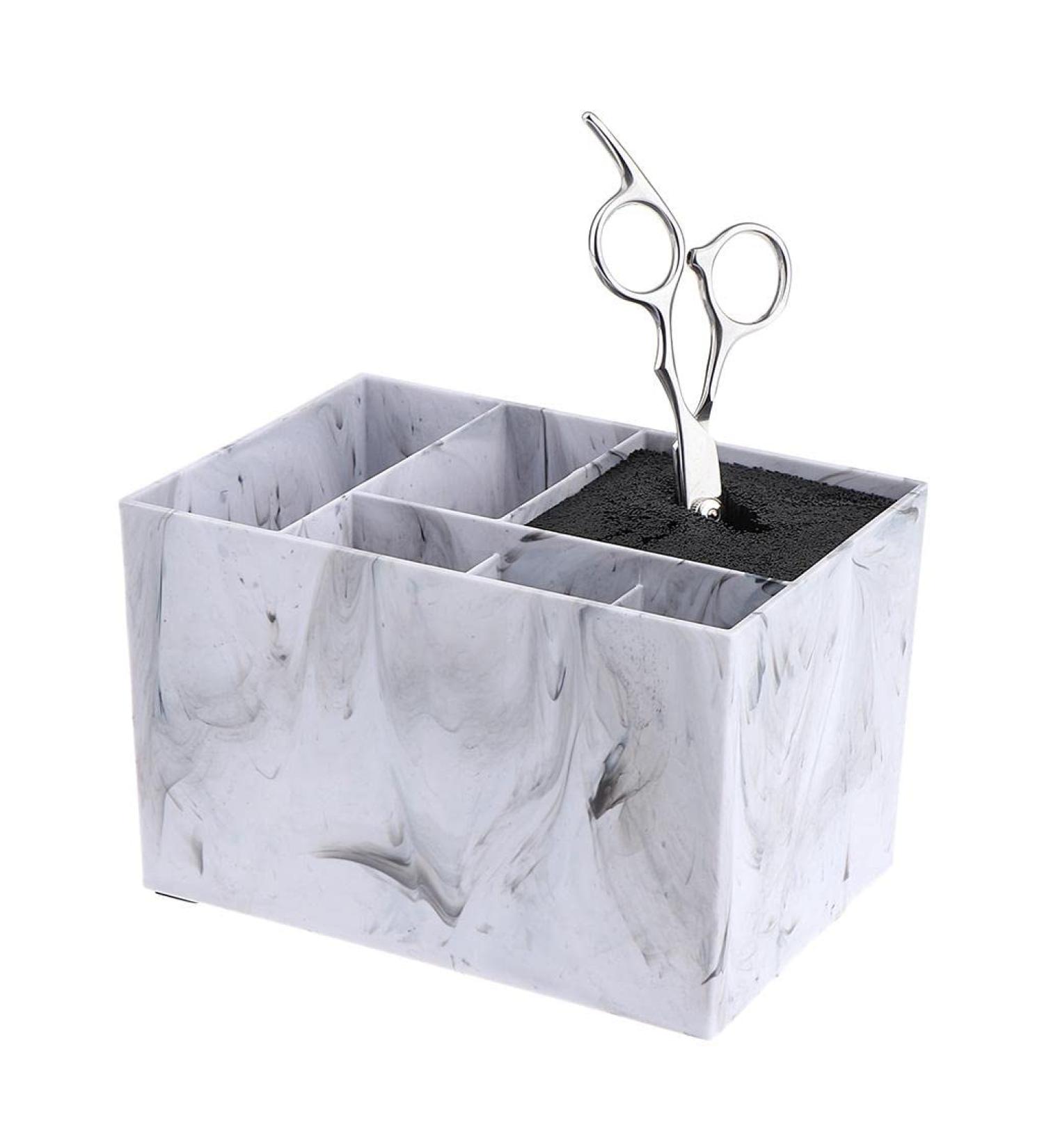 Barber Hair Stylist Scissor Holder Professional Salon Hairdresser Shear Organizer Decor Storage Box Rack - Marble 16.5x11.5x10.5 cm - Buy Online on GoSupps.com