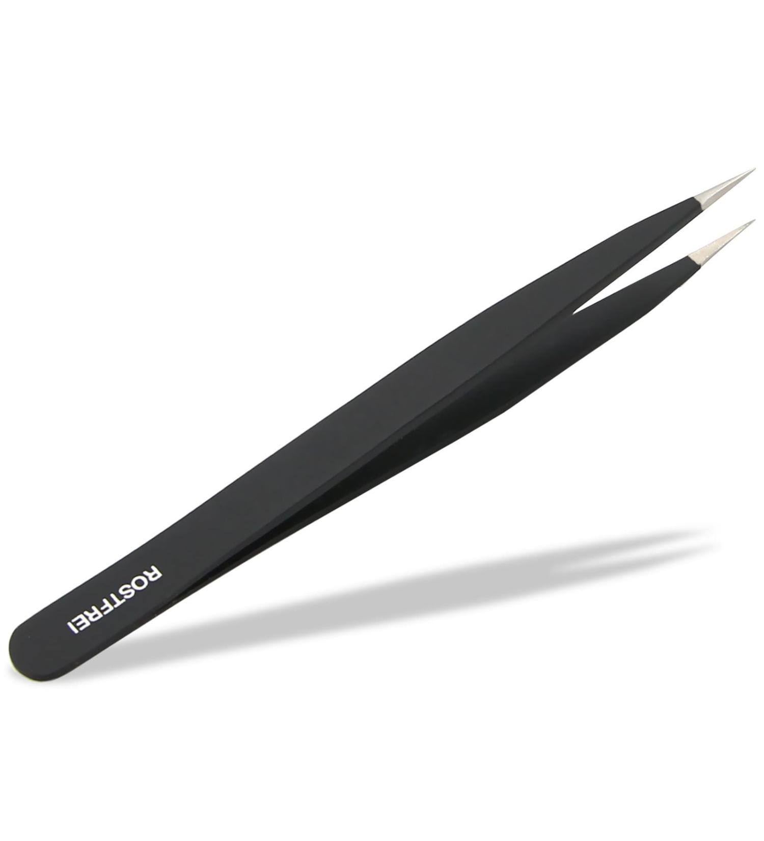 Pointed Powder-Coated Plucking Tweezers - 12 cm Stainless Steel | International Shipping Available - Buy Online on GoSupps.com
