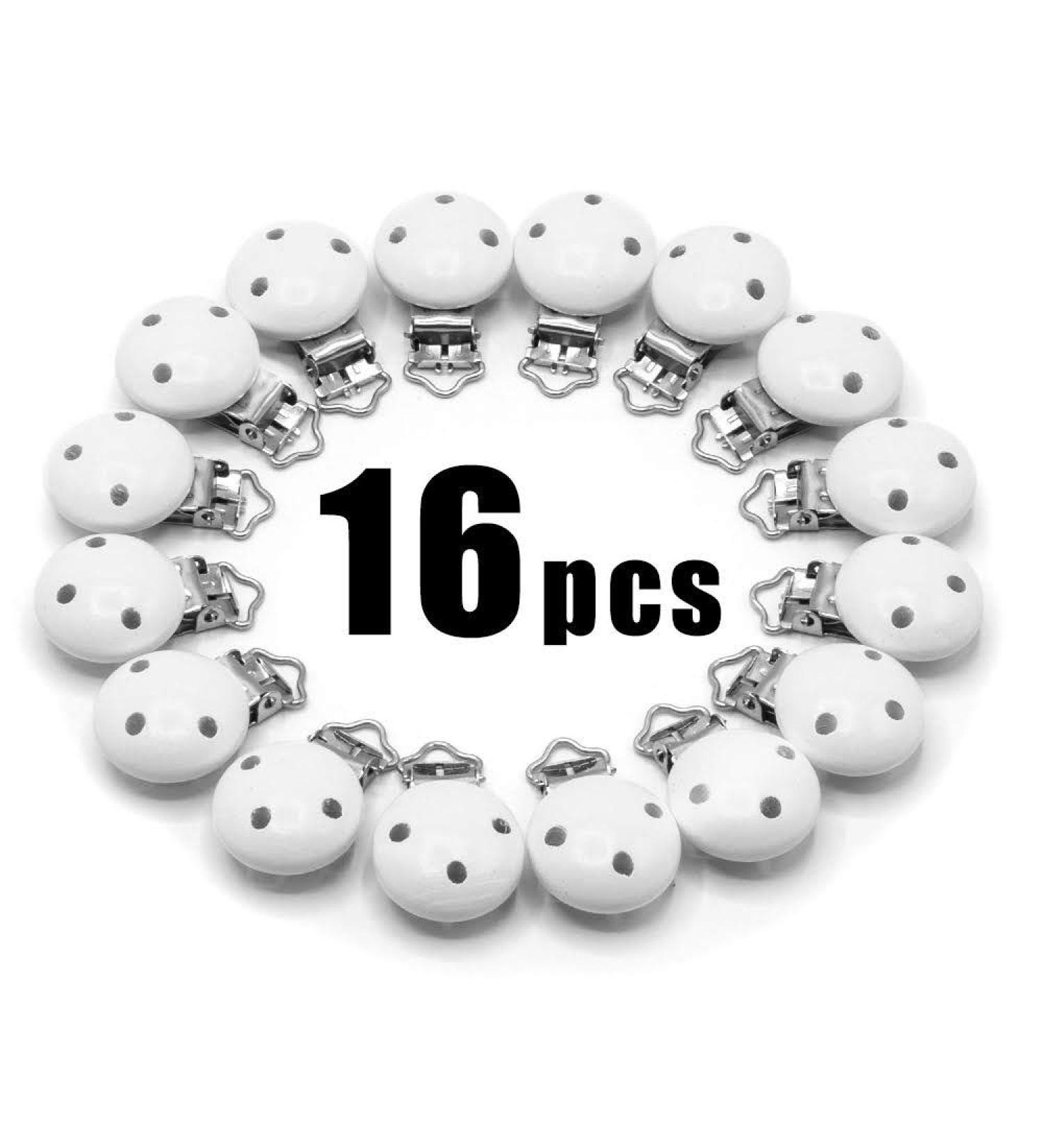 16-Piece Ruby Pacifier Clip Set | Natural Wood Pacifier Chains & Accessories for Babies | Safe & Stylish Baby Clip Holders - Buy Online on GoSupps.com