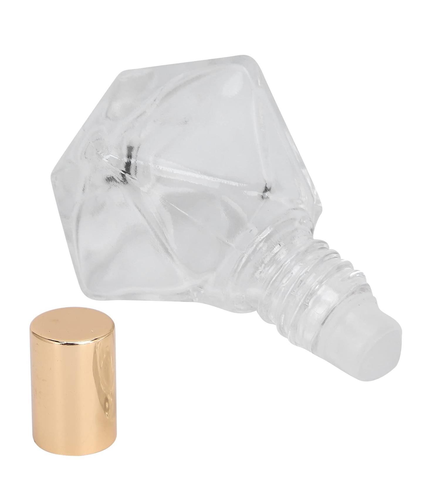 ZJchao 8ml Refillable Glass Perfume Bottle - Travel Essential Oil Roller with Gold Lid & Star Design - Buy Online on GoSupps.com