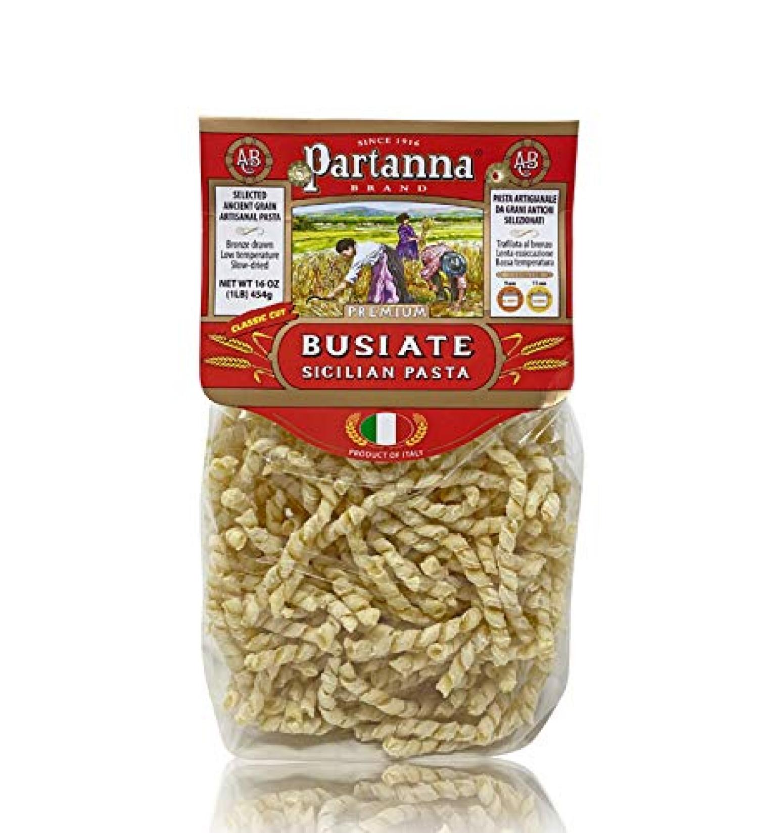 Partanna Busiate Sicilian Artisanal Pasta Classic Cut 6 pack x 1 lb (6 lbs )
