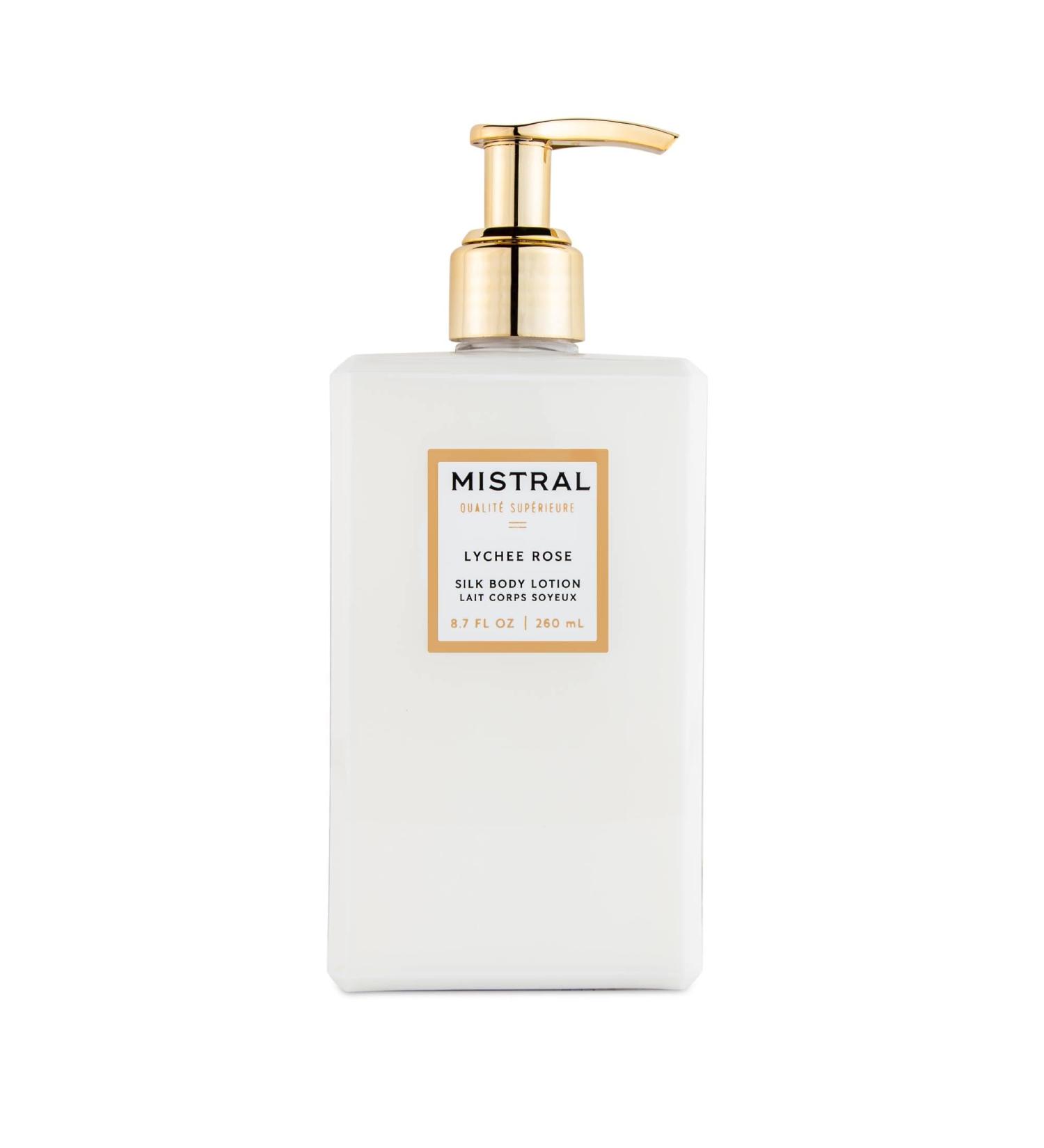 Mistral Lychee Rose Silk Body Lotion for Women Luxury Moisturizing Body Lotion | Moisturizer with Sweet Almond Oil & Organic Linseed Oil | Natural Non-Greasy Paraben-Free Clean | 8.7 fl oz Lychee Rose 8.7 Fl Oz (Pack o  - Buy Online on GoSupps.com