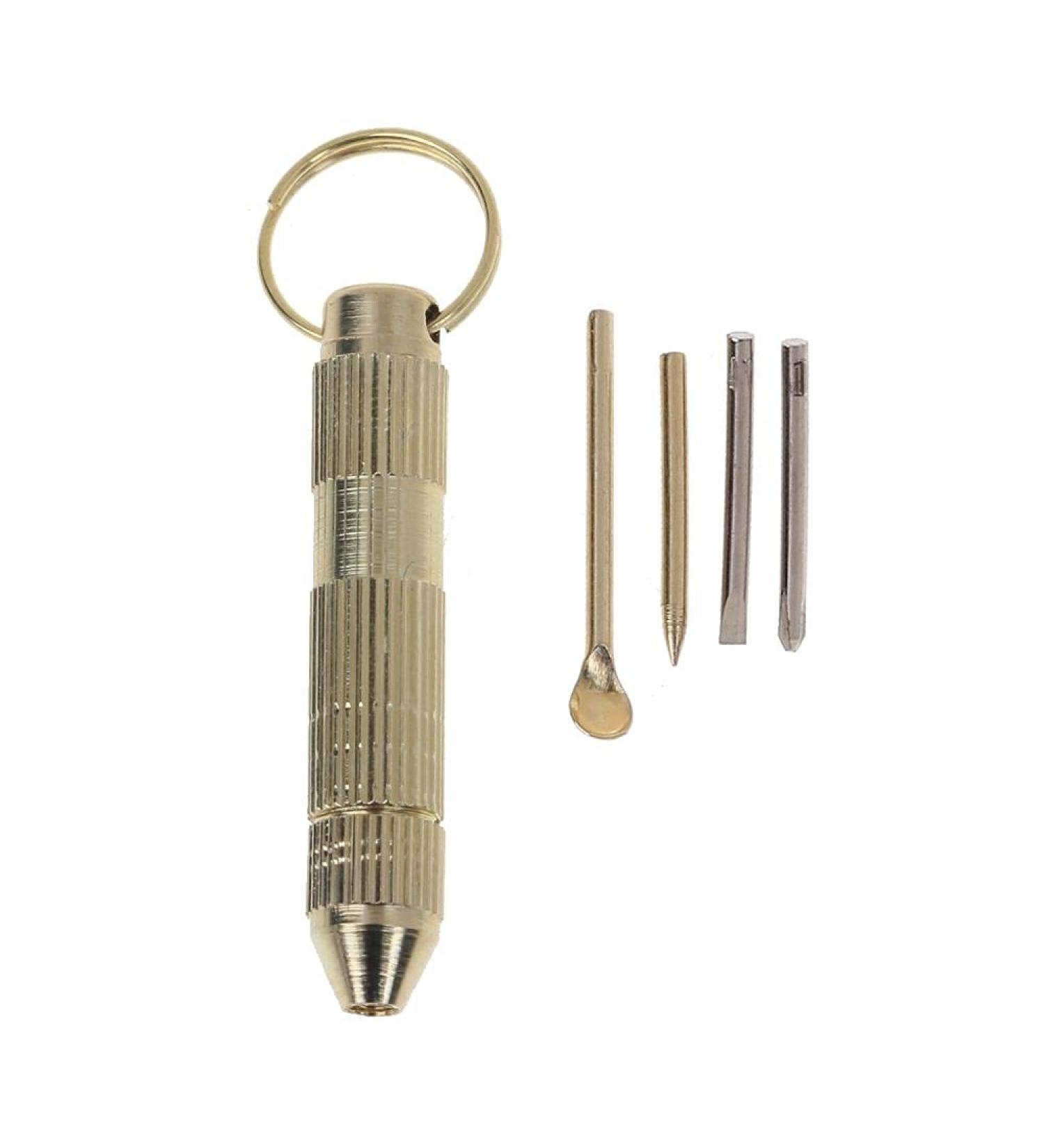 4 in 1 Mini Portable Golden Opener Screwdrivers & Ear Cleaner Keychain Kit | Fashionable & Practical Tool for Daily Use - International Shipping - Buy Online on GoSupps.com