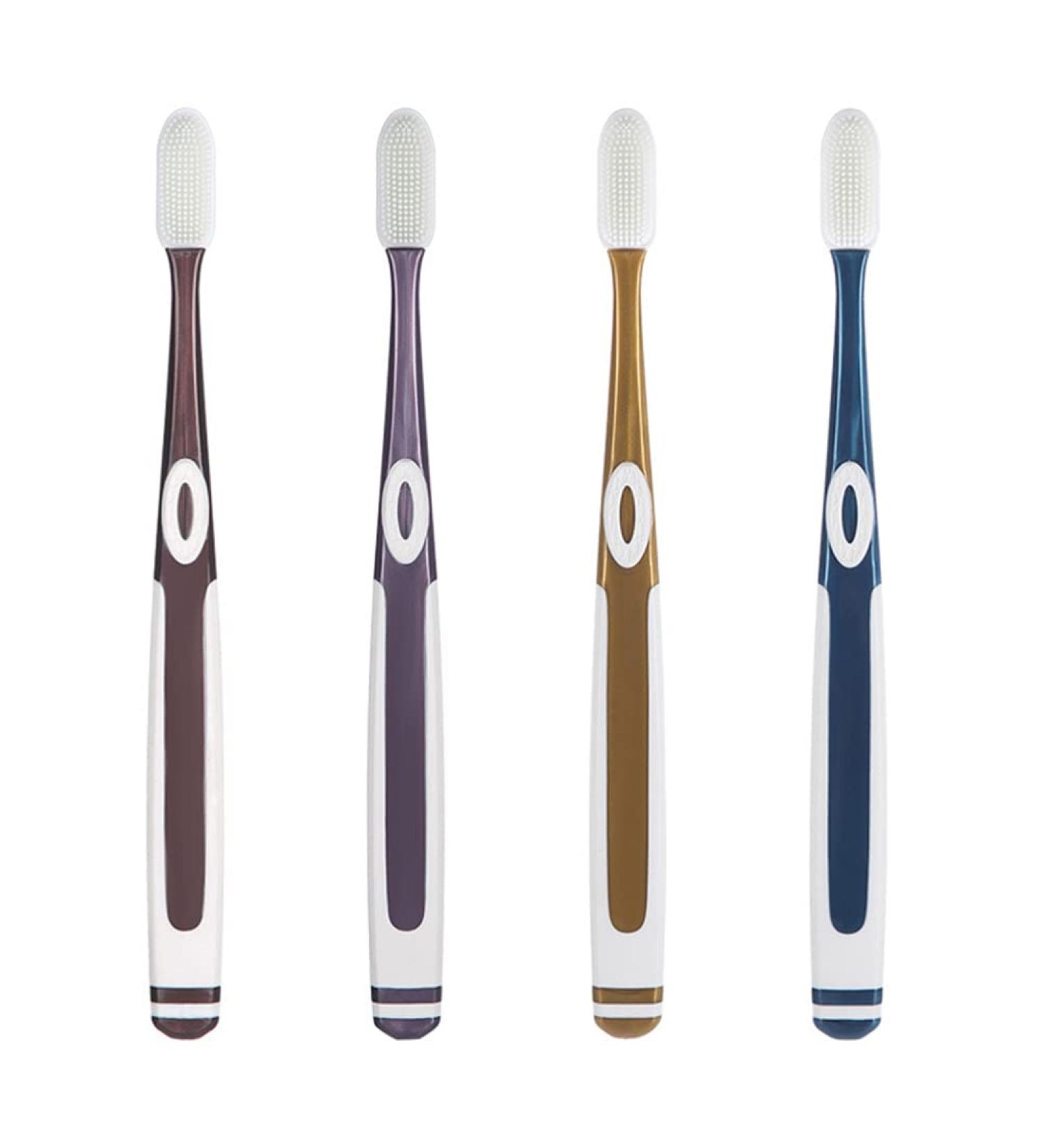 Healifty 4Pcs Silicone Soft Toothbrushes for Sensitive Teeth - Manual Toothbrush for Adults and Teenagers - Buy Online on GoSupps.com