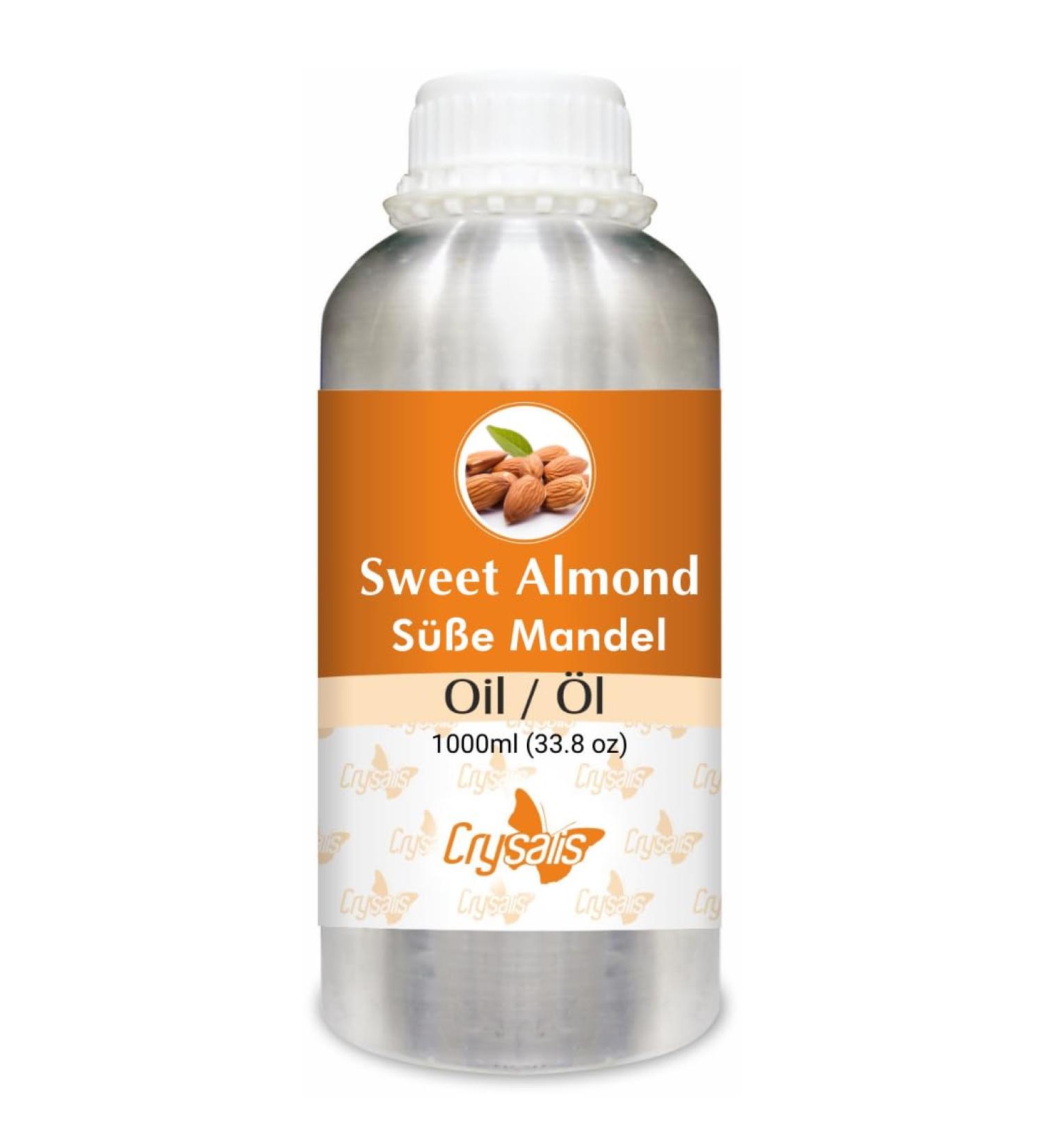 ORGANIC ZING Organic Zing Sweet Almond Oil (Prunus Amygdalus) | Pure and natural essential oil for skin care hair care massage 1000 ml