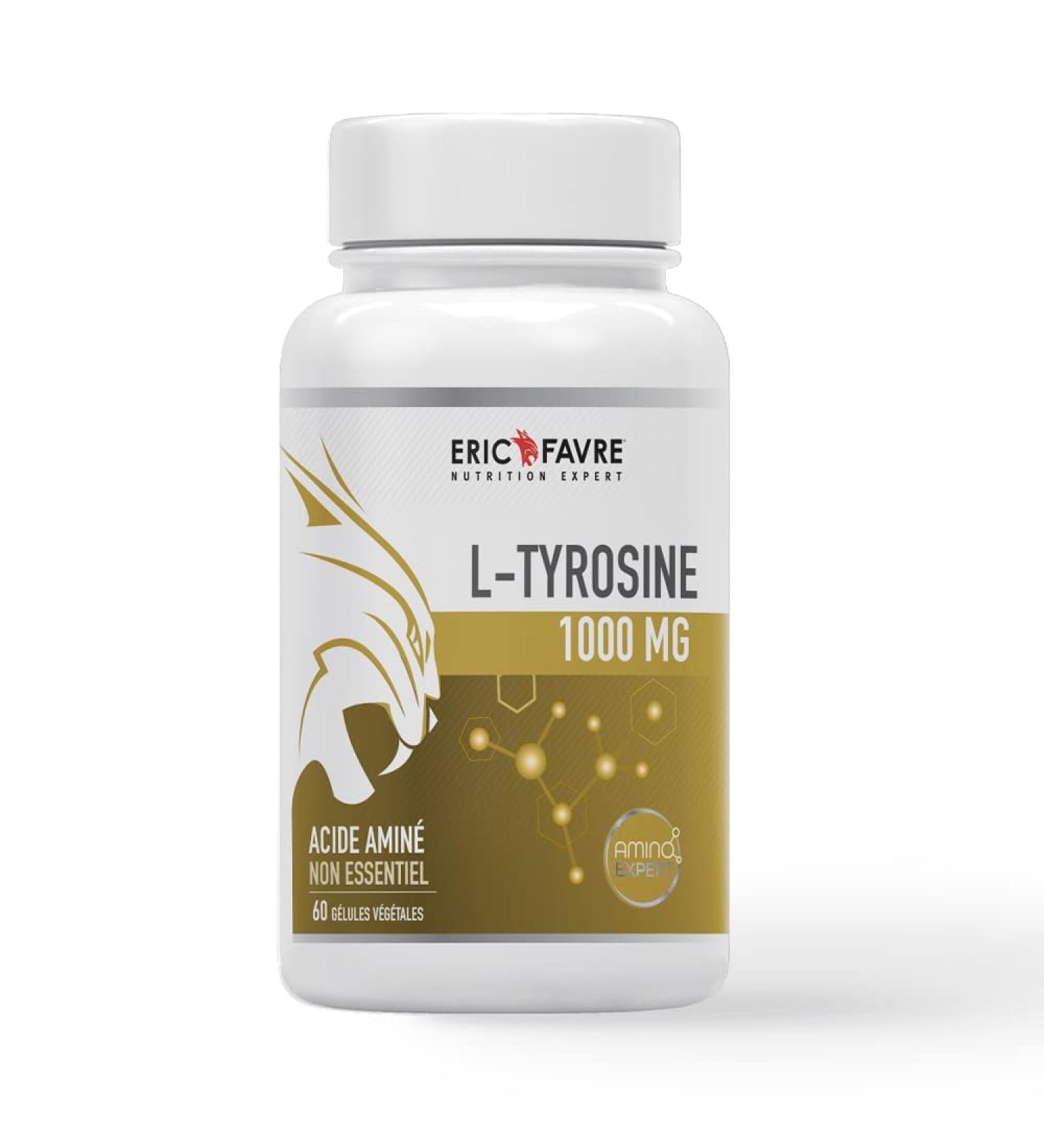 L-TYROSINE 100% Pure - 1000mg Performance and Muscle Energy Precursor of 3 Neurotransmitters - 60 Vegetable Capsules - Eric Favre - Buy Online on GoSupps.com
