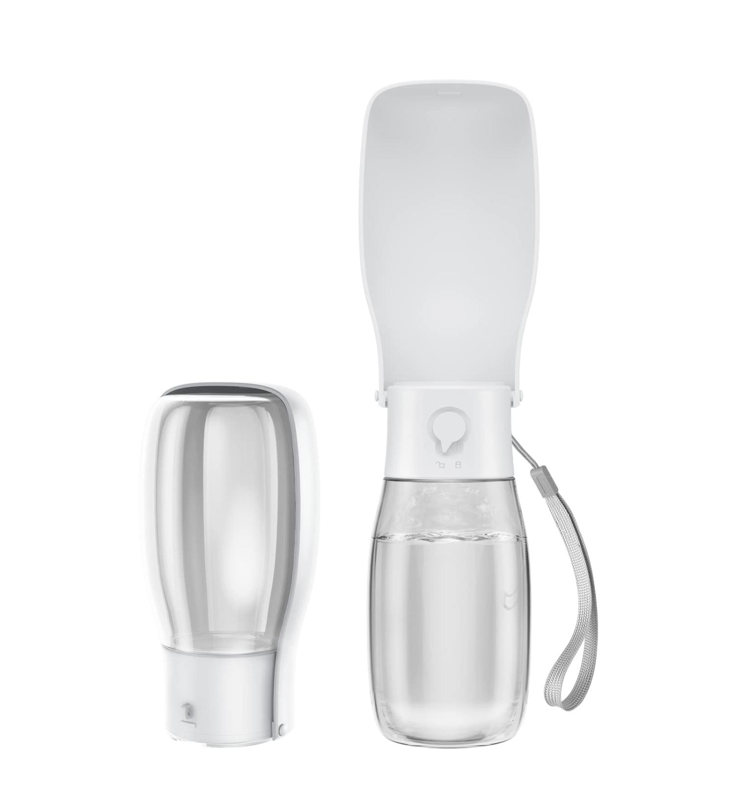 Peteast 550ml Foldable Dog Drinking Bottle - BPA-Free Water Bottle for Dogs Cats & Pets - Perfect for Hiking & Traveling (White) - Buy Online on GoSupps.com