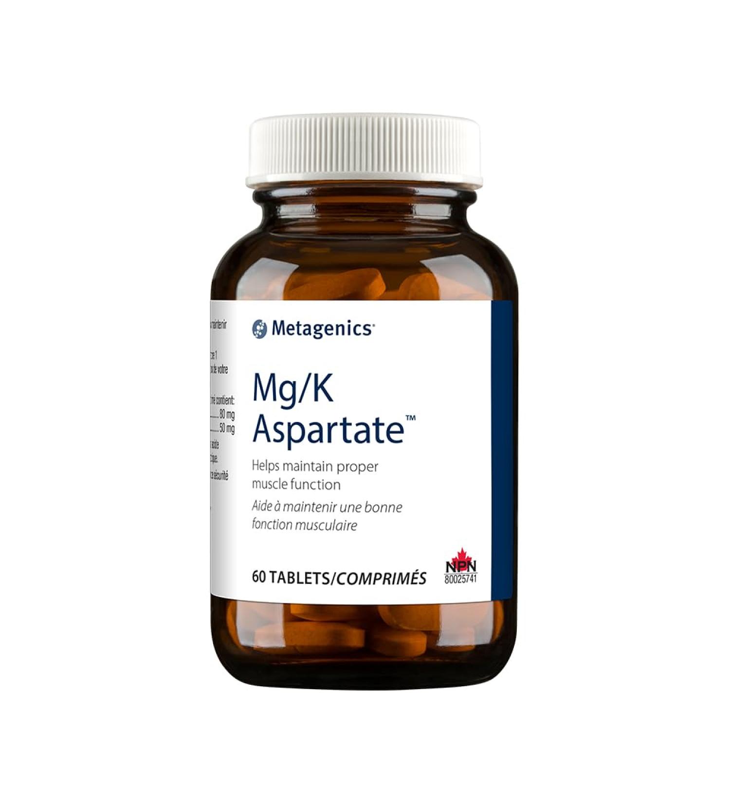 Metagenics - Mg/K Aspartate - Magnesium Aspartate with Potassium for Muscle Support - 60 Tablets