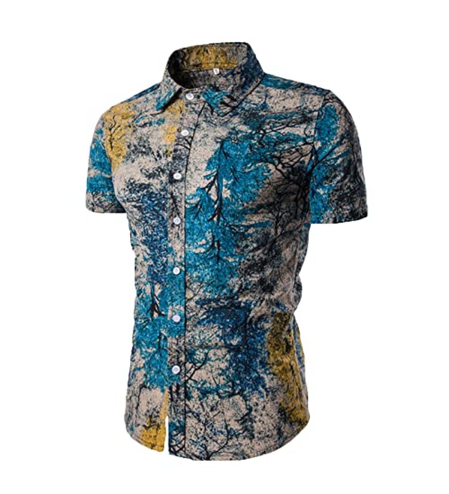 Men's Summer Fashion Set - Blue Suede Vest and Shorts - Casual Hawaiian Beach Style - Buy Online on GoSupps.com