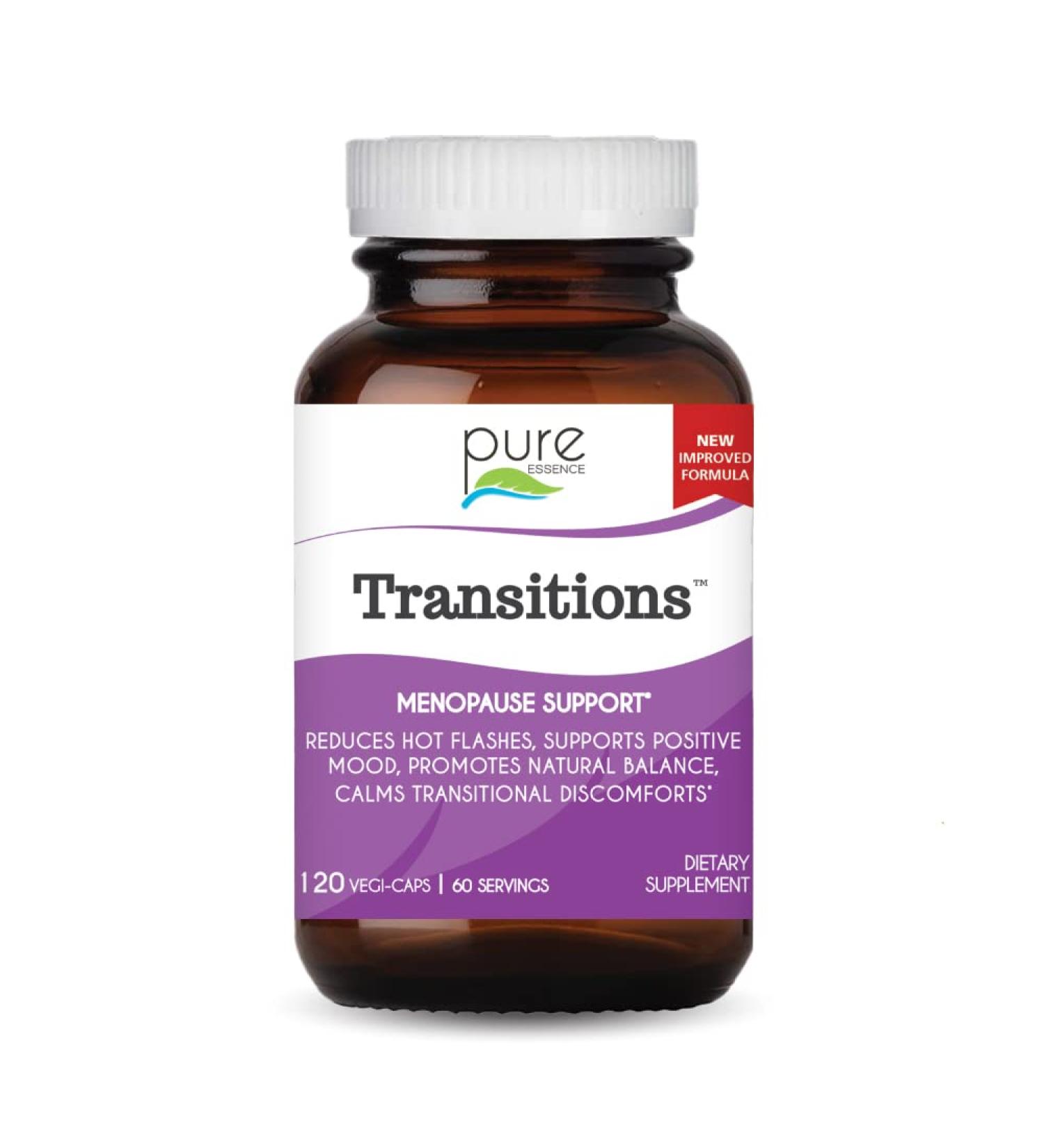 Pure Essence Transitions Menopause Support â€“ 120 Vegan Capsules for Natural Relief - Buy Online on GoSupps.com