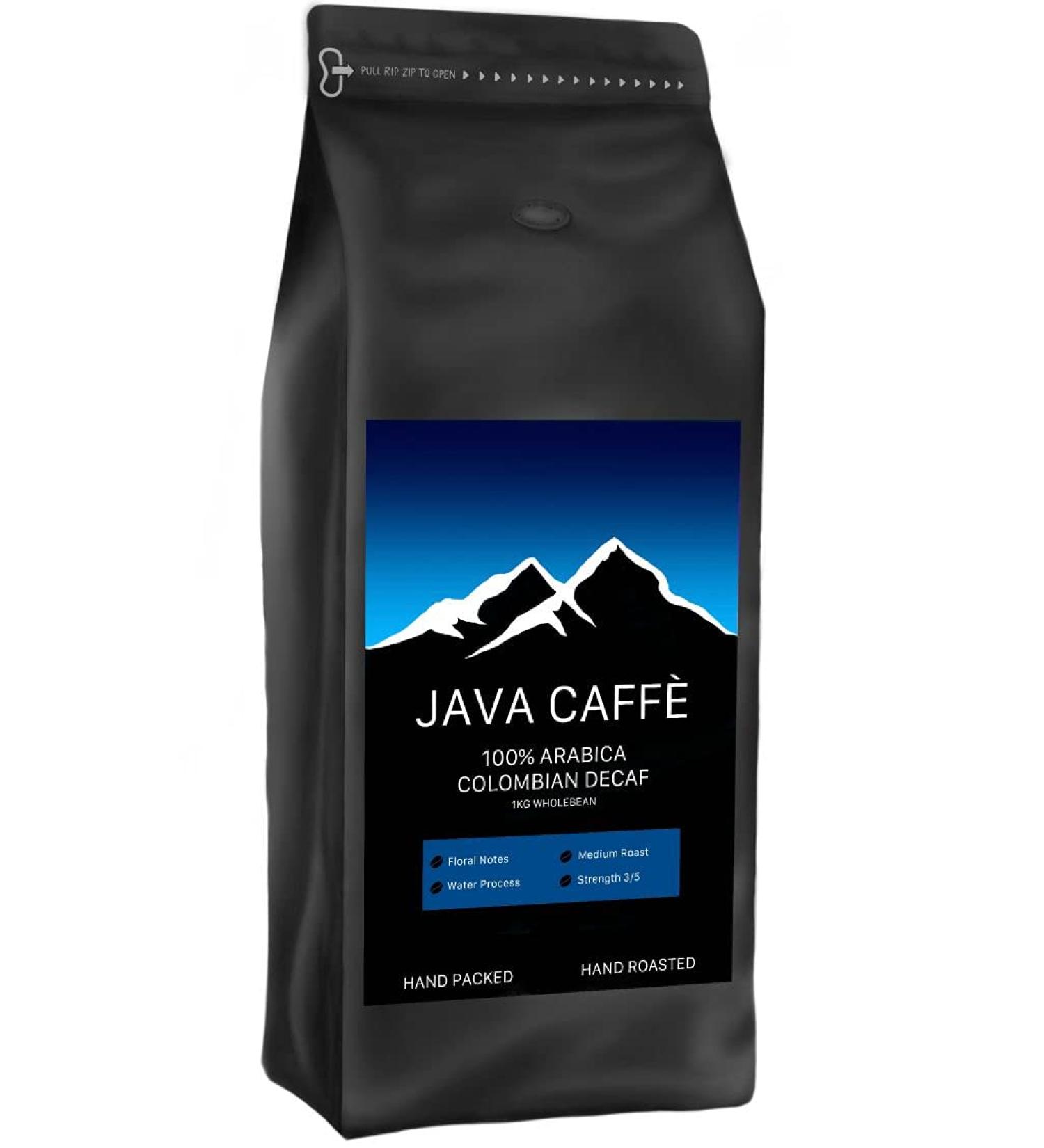 Java Caffe Colombian DECAF Full Medium Roast Coffee Beans (1 x 1kg Bag) - Hand Roasted Artisan Coffee Beans