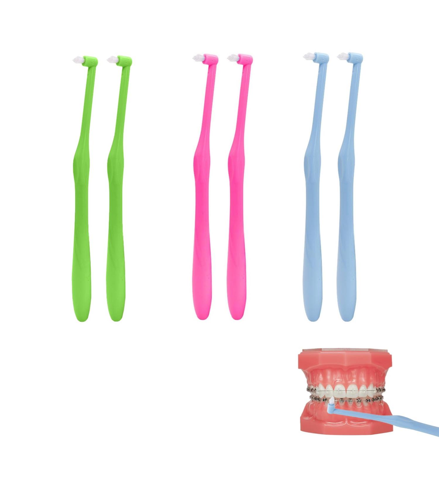 Buy 6-Pack Soft Slim Insert Stream Brushes for Braces & Orthodontic Care - Detailed Cleaning 3 Colors - Buy Online on GoSupps.com