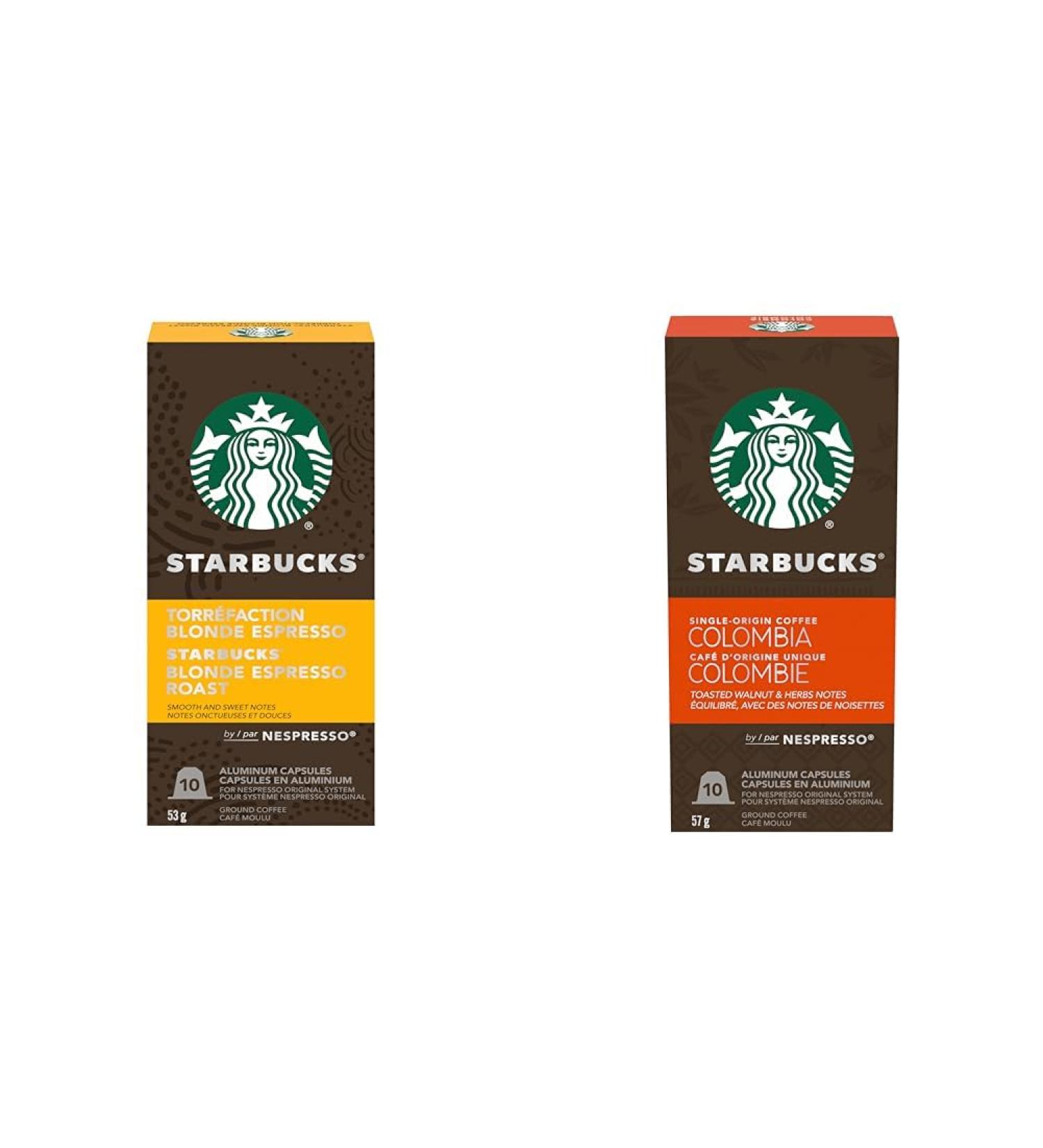 Starbucks by Nespresso Blonde Espresso Roast Nespresso Coffee Capsules Original Line Compatible & By Nespresso Single Origin Columbia Nespresso Ground Coffee capsules - Buy Online on GoSupps.com