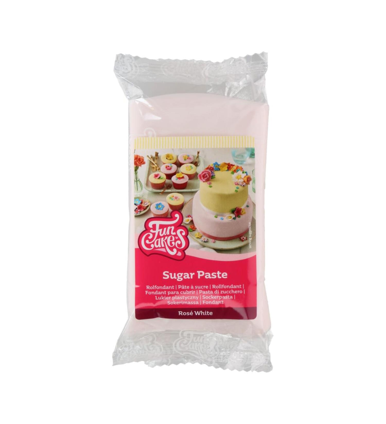 Funcakes Roll Fondant Ros White 250g - Easy to Use Smooth & Flexible for Cake Decorating | Halal Kosher & Gluten-Free - Buy Online on GoSupps.com