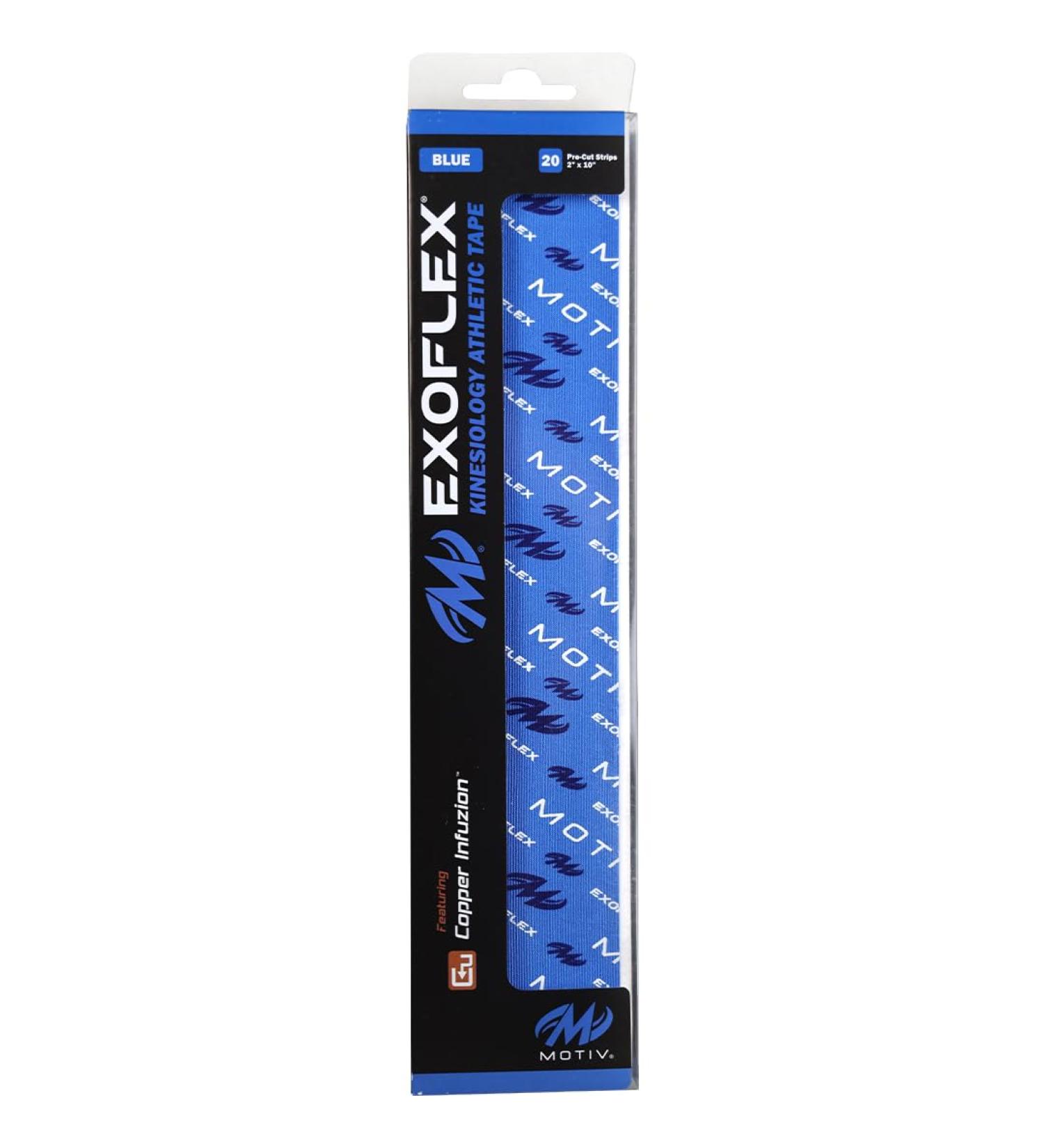 Motiv Exoflex Pre-Cut Kinesiology Athletic Tape - Blue