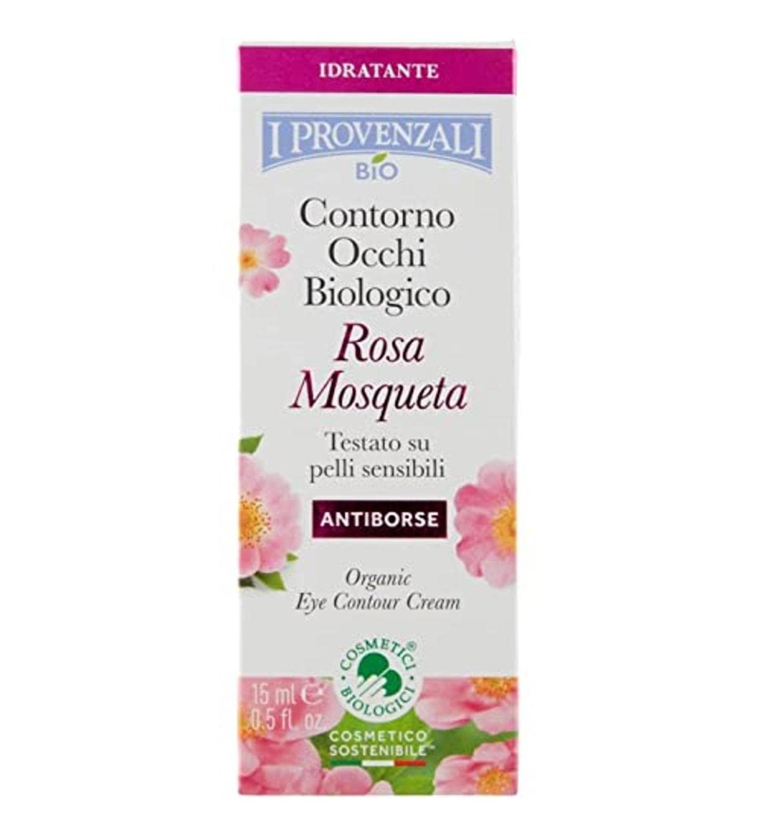 I Provenzali Organic Eye Contour with Mosqueta Rose | 15 ml - Natural Anti-Aging for All Skin Types | International Shipping Available - Buy Online on GoSupps.com
