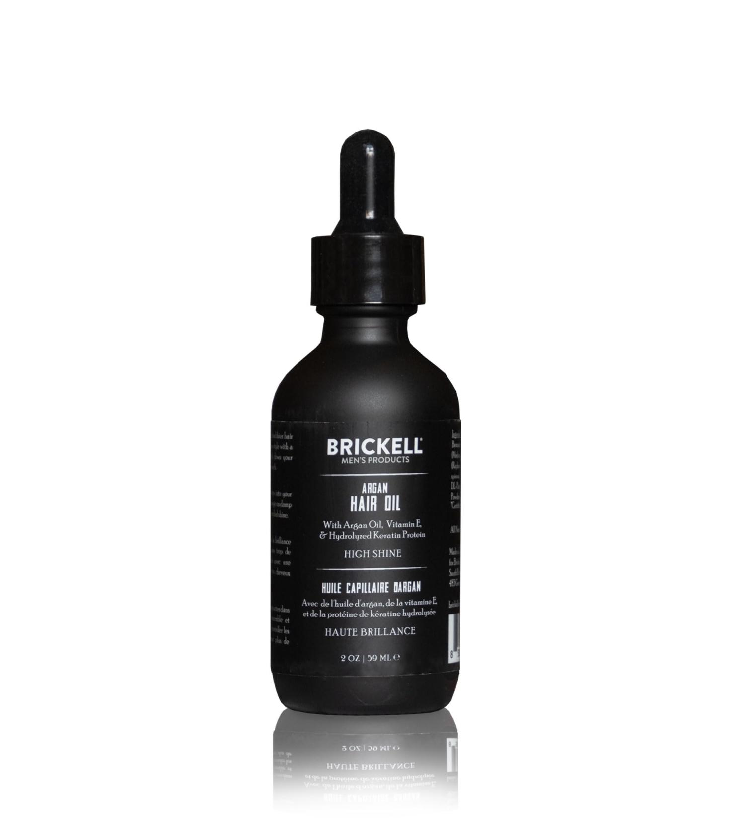 Brickell Men's Argan Oil for Hair - Natural & Organic Lightweight Treatment | 2oz Scented - Buy Online on GoSupps.com