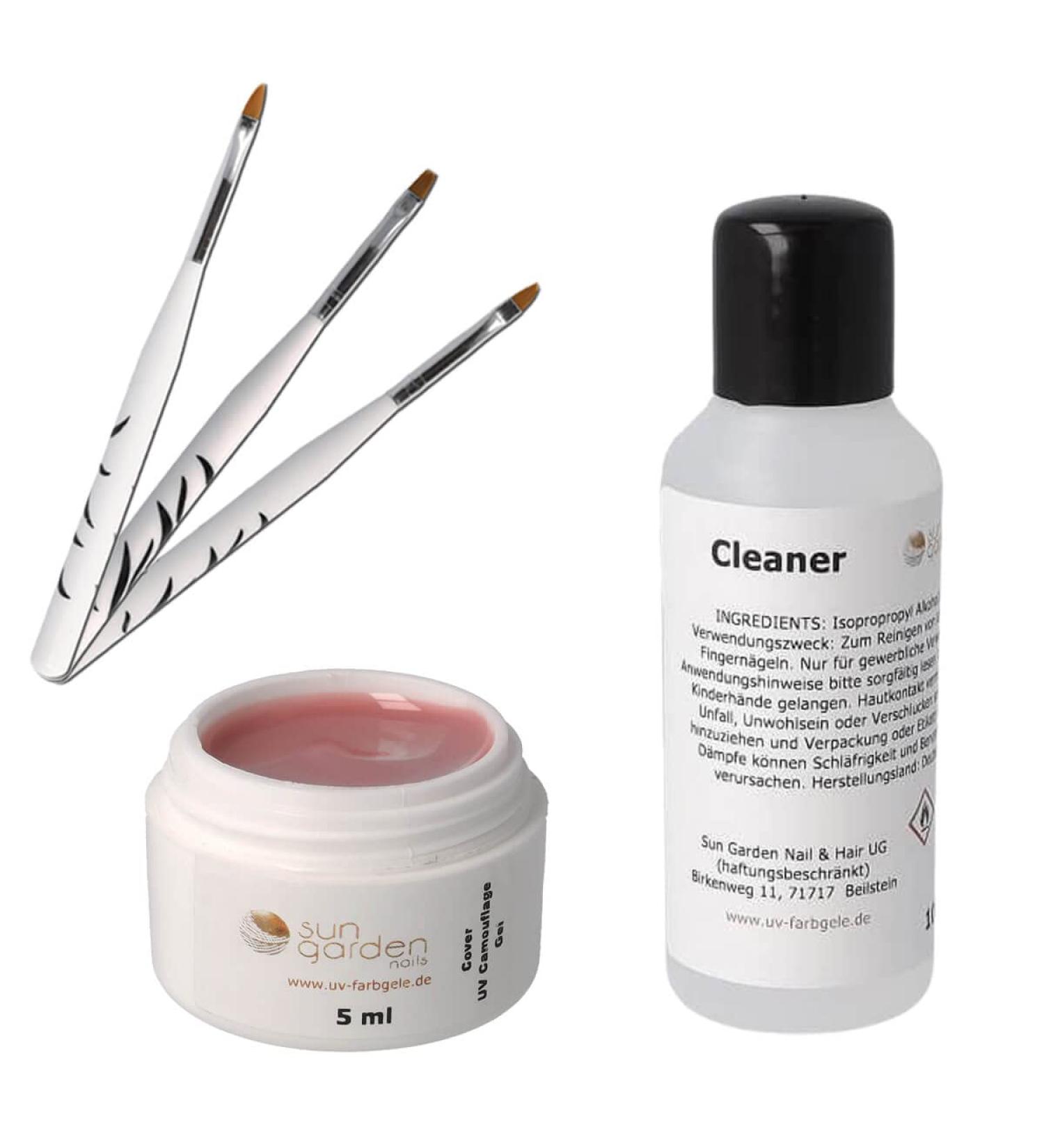 Buy UV Builder Gel - Camouflage Cover 5ml with 100ml Cleaner & 3-Piece Brush Set | International Shipping Available - Buy Online on GoSupps.com