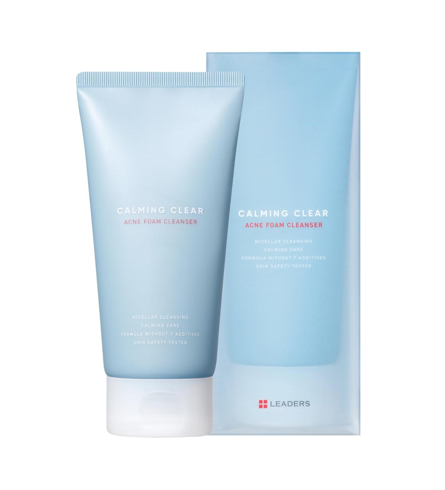 Leaders Calming Clear Acne Foam Cleanser Gentle Deep Cleanser for Acne-Prone Skin Acne Skin Care Calms Redness & Irritation Controls Excess Sebum & Exfoliate Dead Skin Cells 150ml (5.07 oz) - Buy Online on GoSupps.com