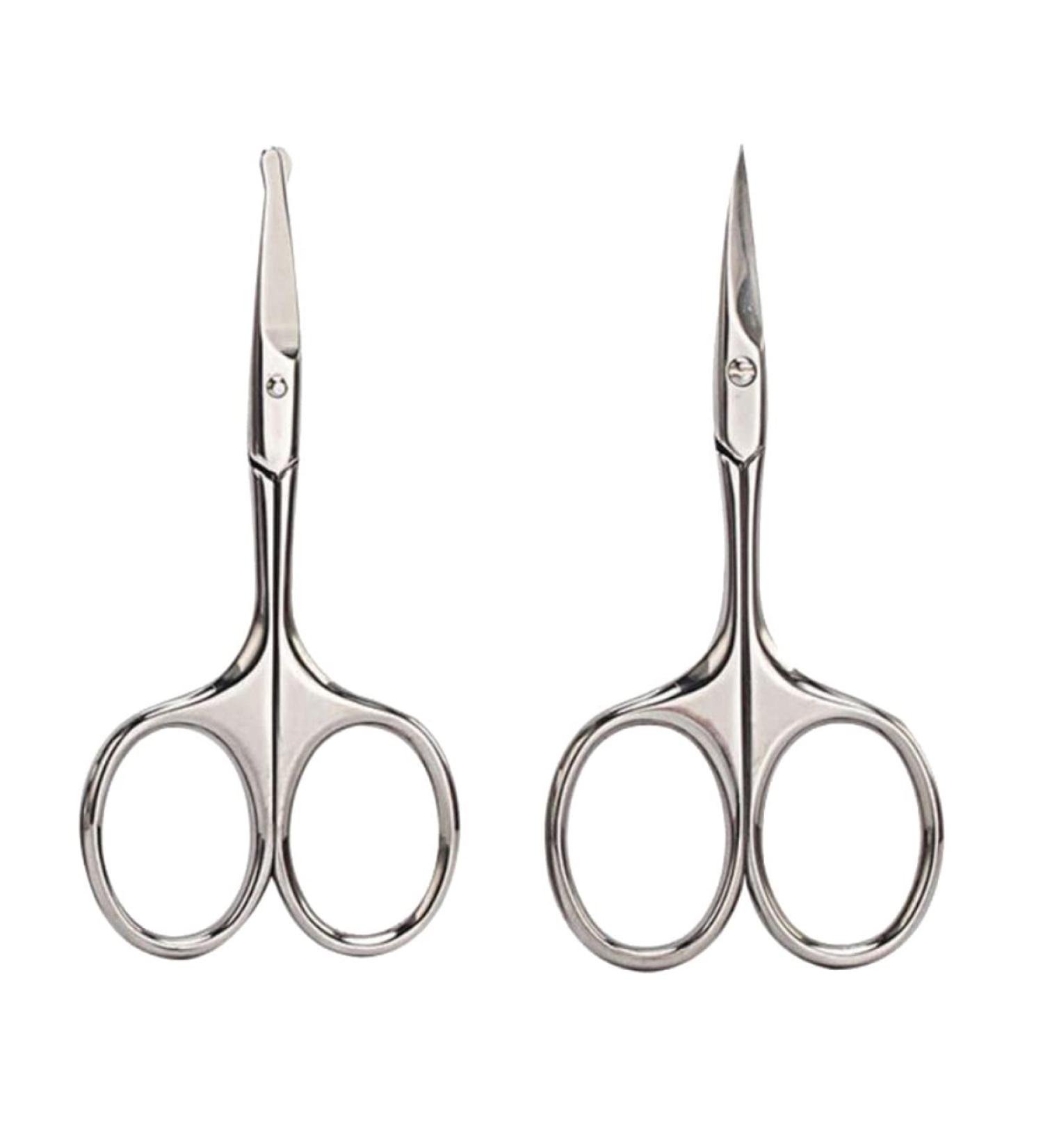 FRCOLOR 2pcs Stainless Steel Grooming Scissors Set - Precision Hair & Beard Trimmers for Men - Ideal Nose Hair & Vibrissa Cut Out Tools - Buy Online on GoSupps.com