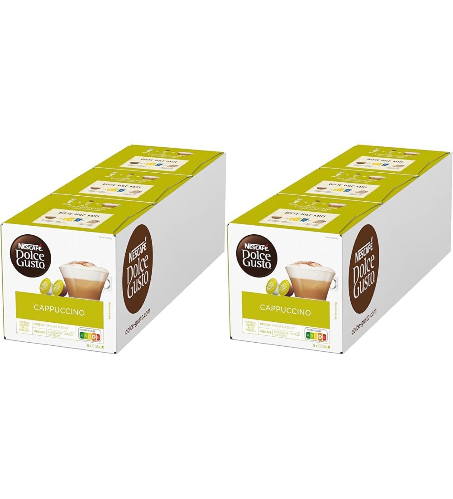 Nescaf Dolce Gusto Cappuccino - 48 Aromatic Coffee Capsules (6 Pack) | Arabica & Robusta Loose Milk Foam Full-Bodied Flavor - Shop Internationally! - Buy Online on GoSupps.com