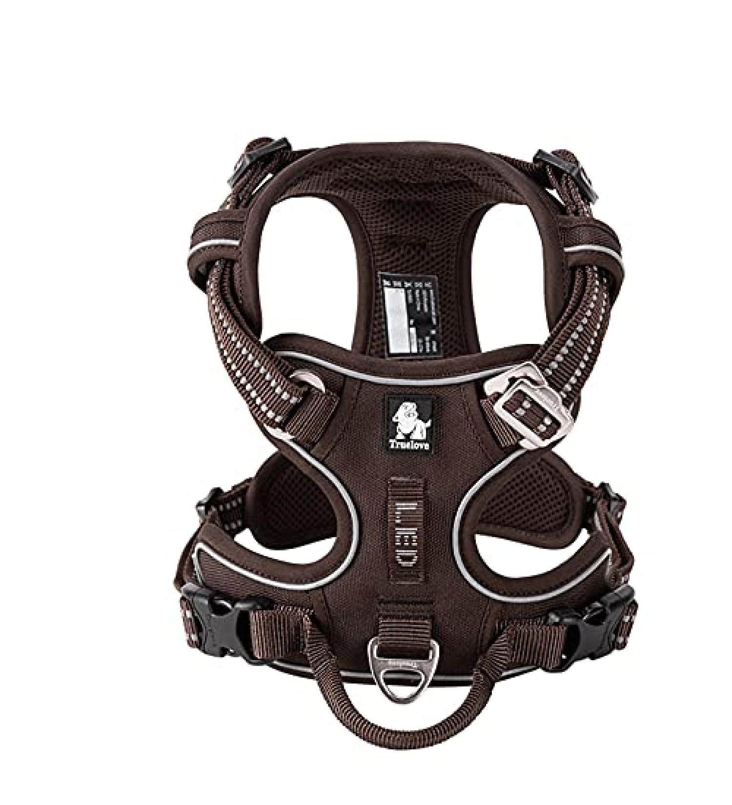 Truelove No Pull Dog Harness | Adjustable Reflective Pet Vest TLH56512 - Soft Padded & Handle - Brown - Buy Online on GoSupps.com
