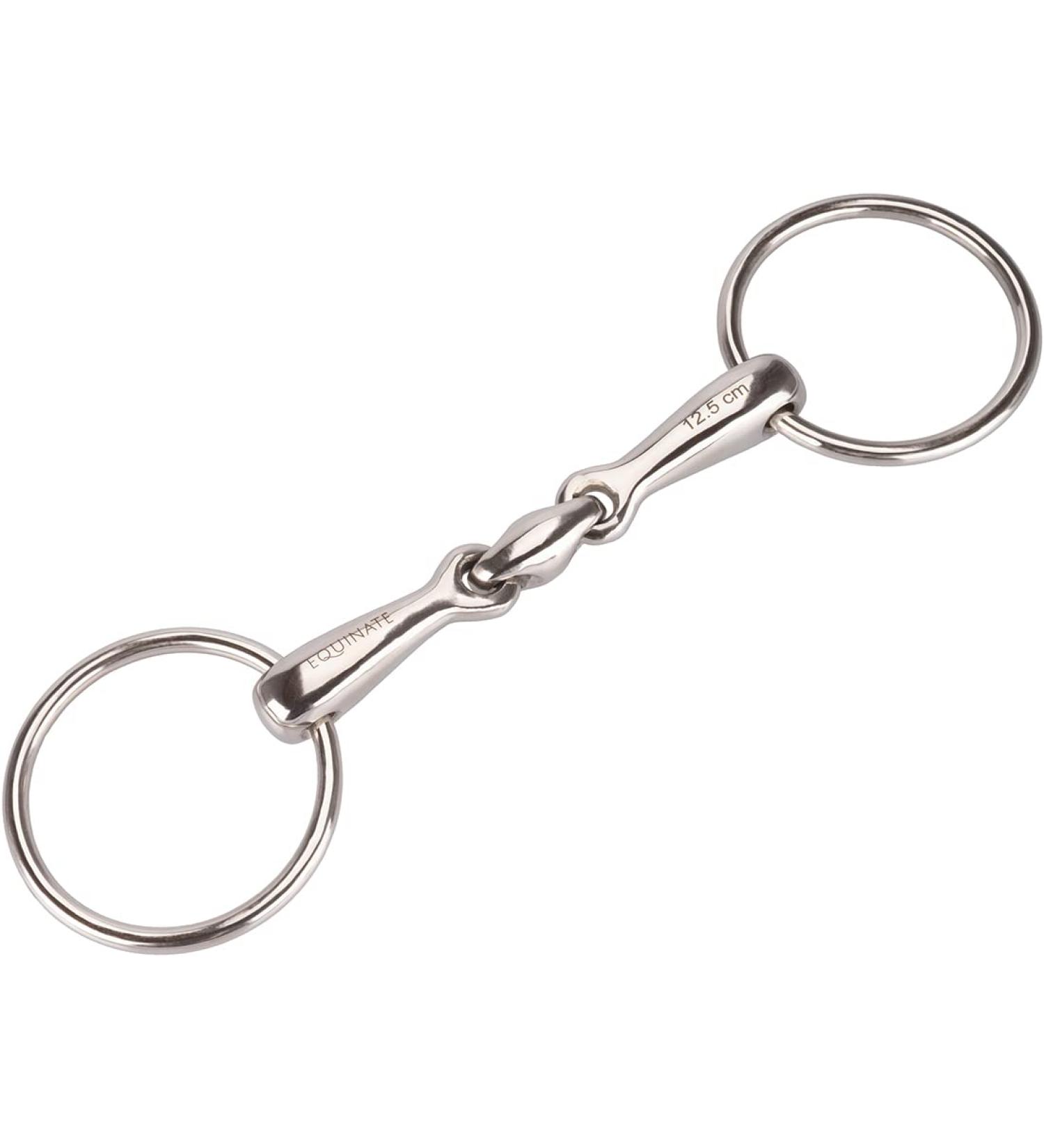 Equinate Stainless Steel Water Bridle | 16mm Double Broken Anatomical Bit - Laser Engraved 18.5cm - Gentle & Friendly Design for Horses - Buy Online on GoSupps.com
