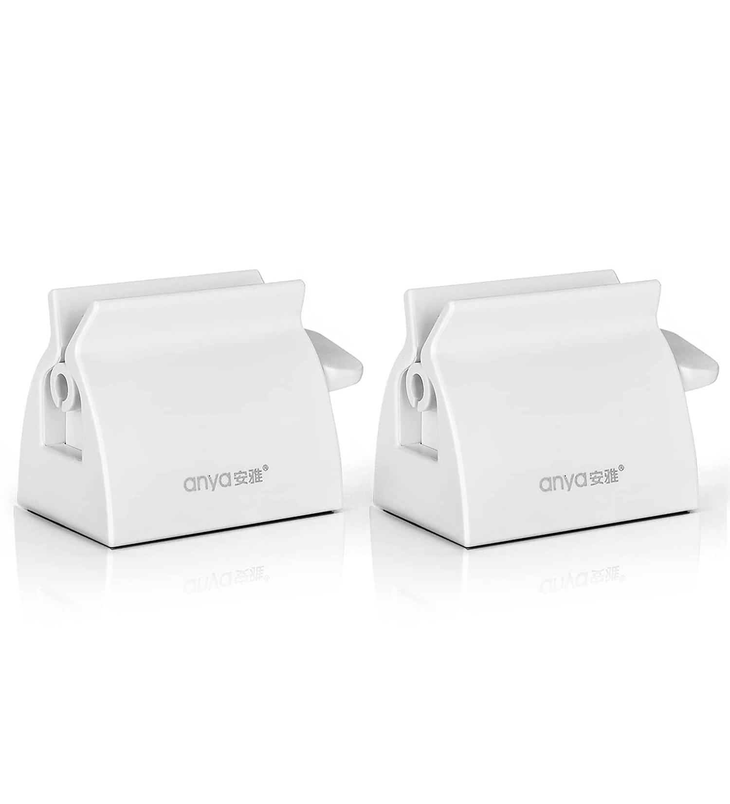 2pcs Rolling Tube Toothpaste Squeezer & Holder Stand - Bathroom Accessories (White) - Buy Online on GoSupps.com