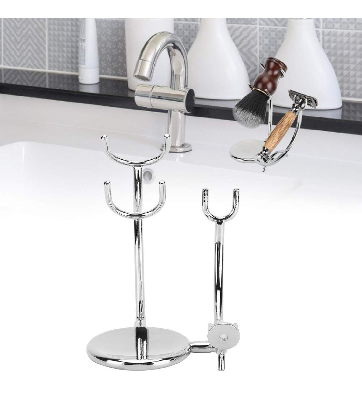 Premium Metal Razor Holder & Bracket for Manual Shavers | Galvanic Shaving Brush & Bowl Stand for Men - Buy Online on GoSupps.com