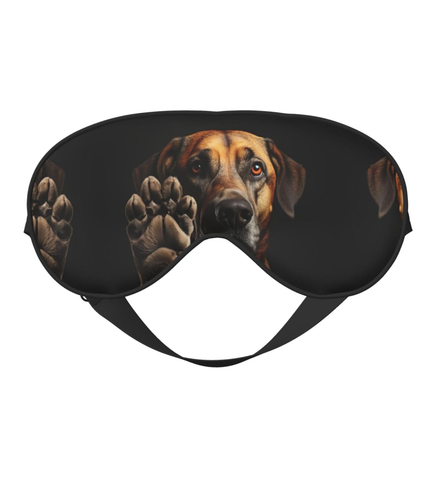 Unisex Dog Paw Print Sleep Eye Mask | Soft Eye Shade for Travel & Yoga | Comfort Cover in Black - Buy Online on GoSupps.com