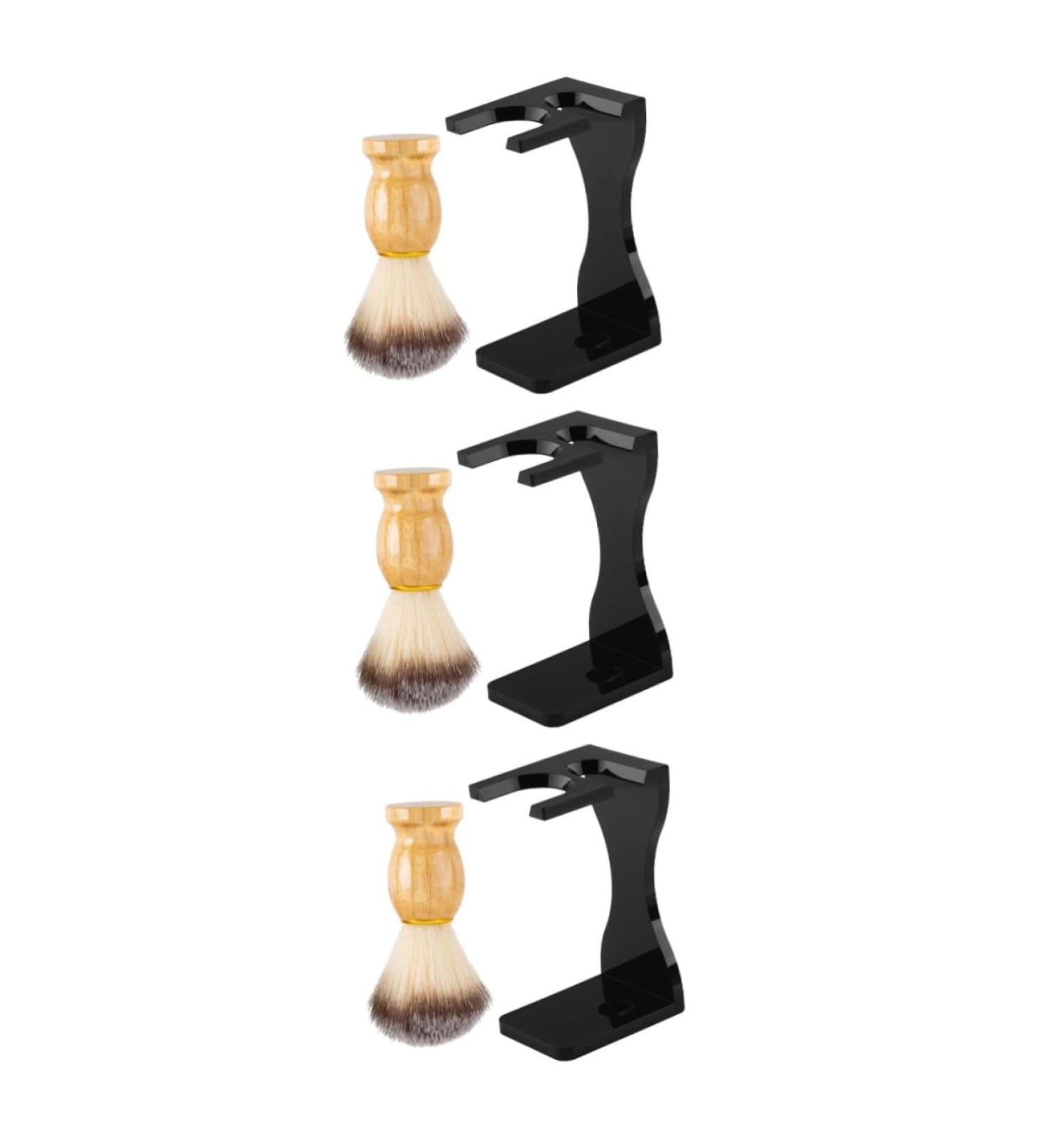 Beavorty 3 Set Men's Care Razor Foam Brush & Stand - Salon Quality Razors Accessories & Holder - Buy Online on GoSupps.com